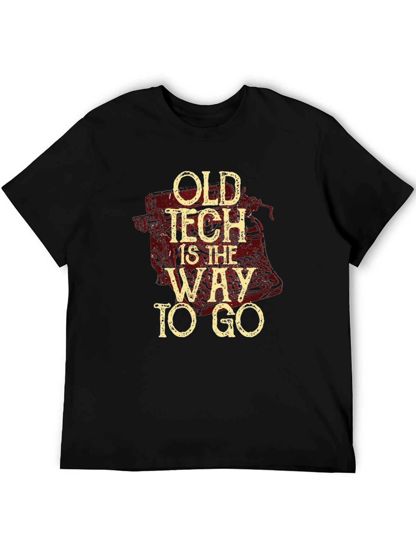 Black Old Tech is the Way to Go Graphic T-Shirt view 5