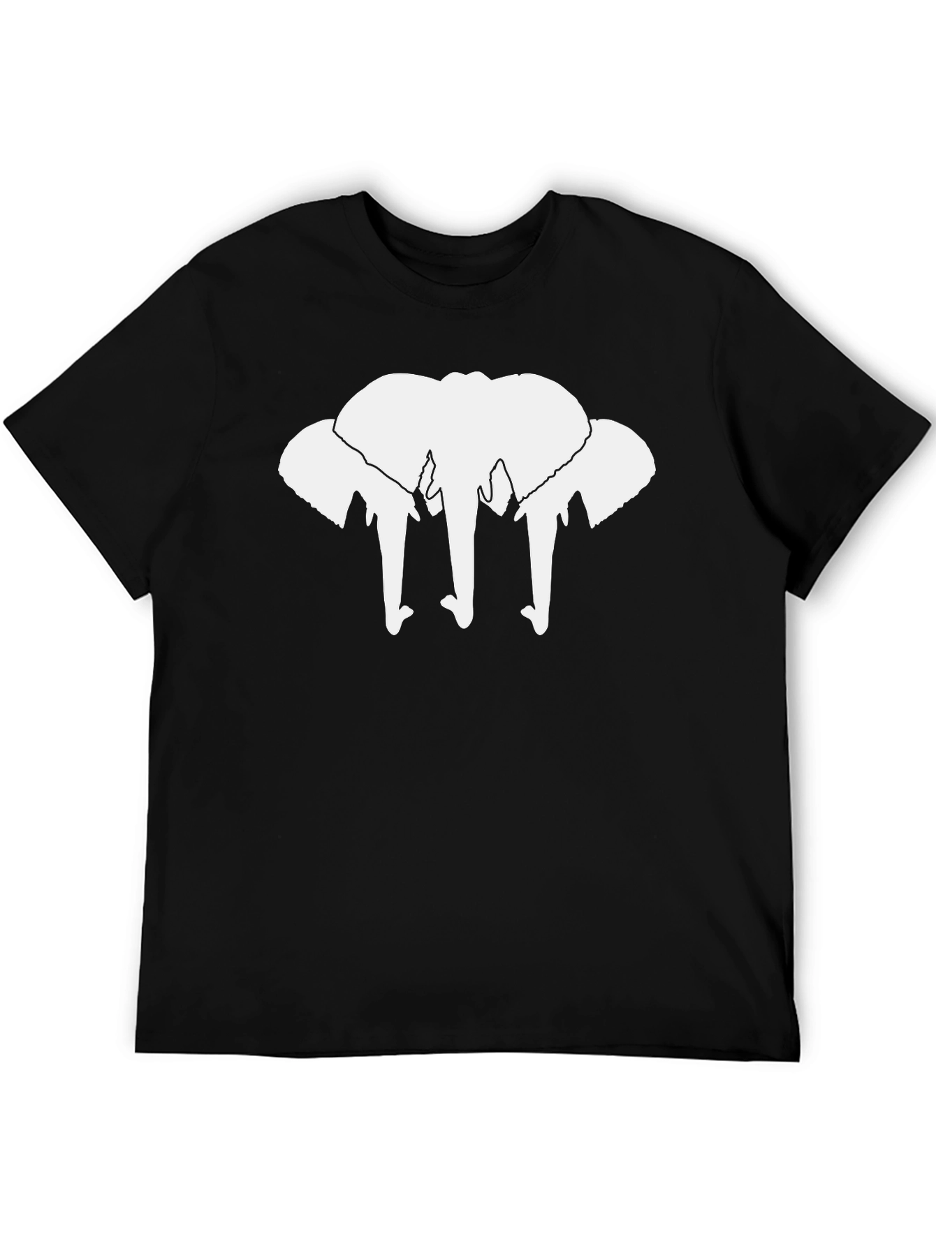 Black Elephant Silhouette Graphic Tee - Black view 5