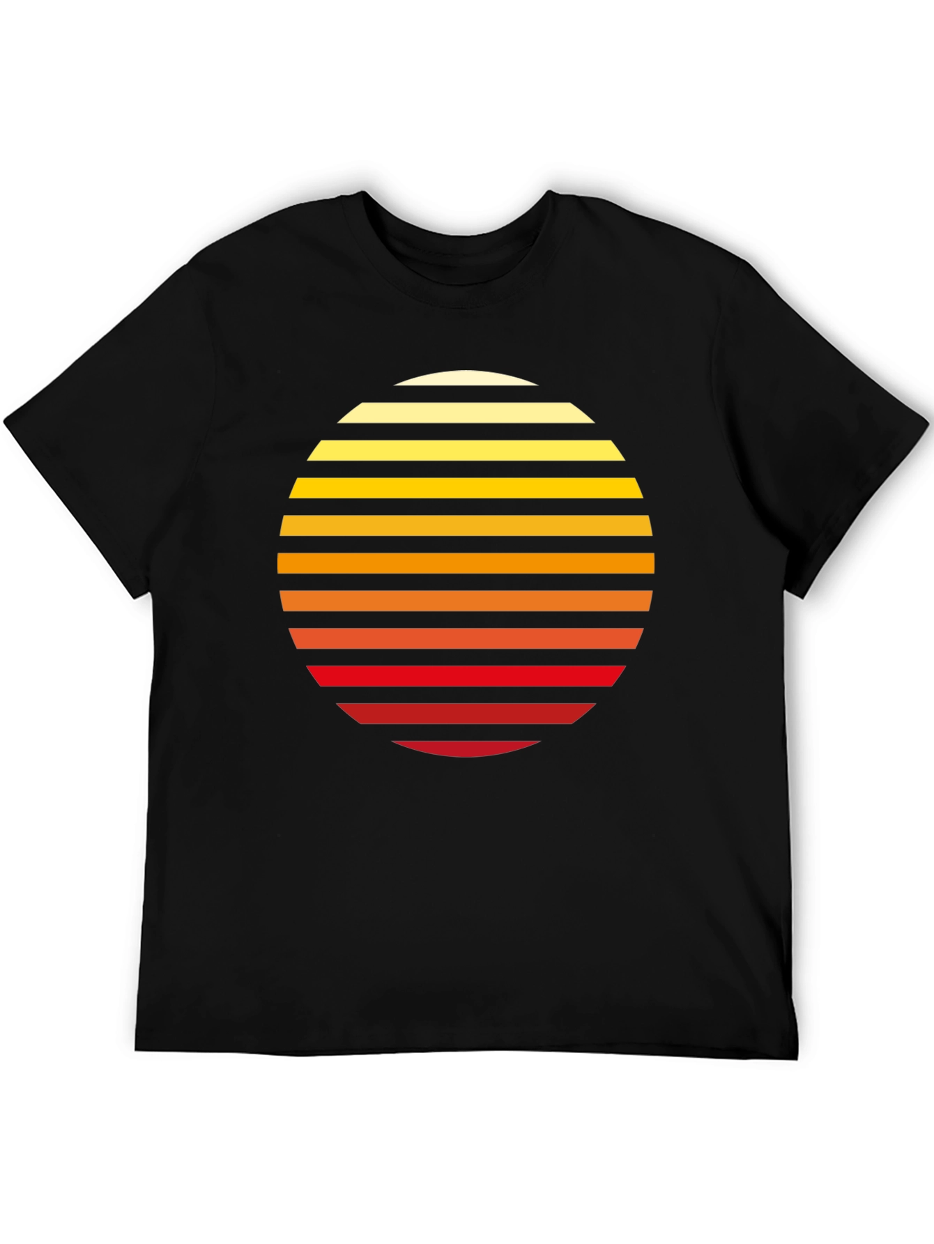 Black Retro Sunset Graphic Tee - Black Cotton Blend view 5