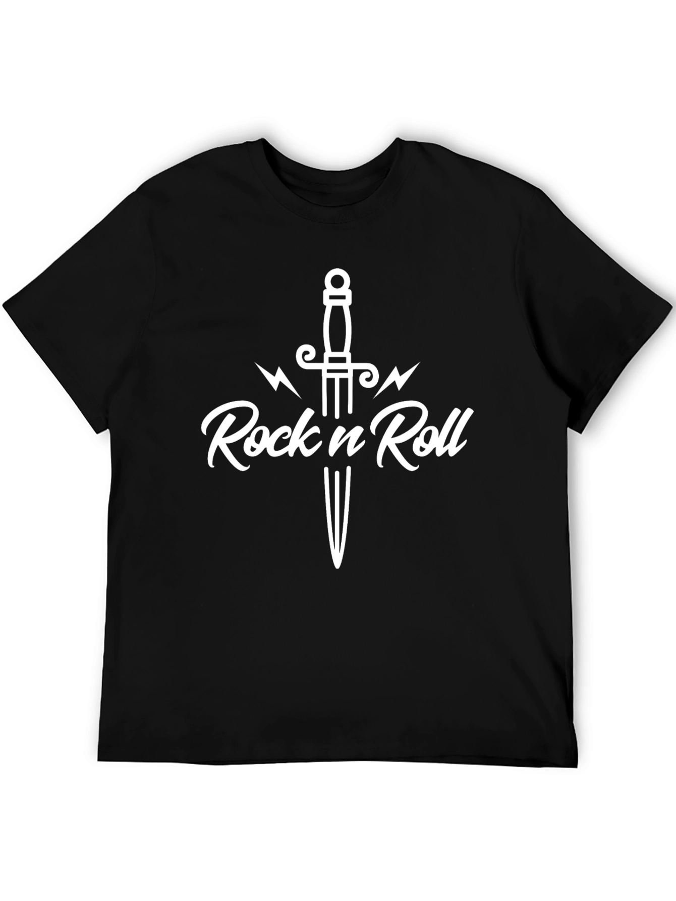 Black Rock n Roll Sword Graphic T-Shirt view 5