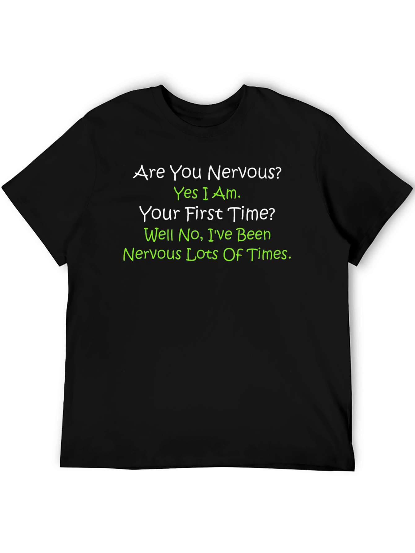Black Nervous T-Shirt - Funny Sarcastic Graphic Tee view 5