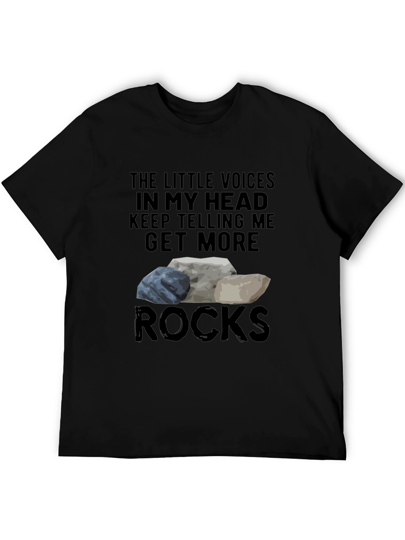 Black Get More Rocks T-Shirt Funny Rock Collector Tee view 5