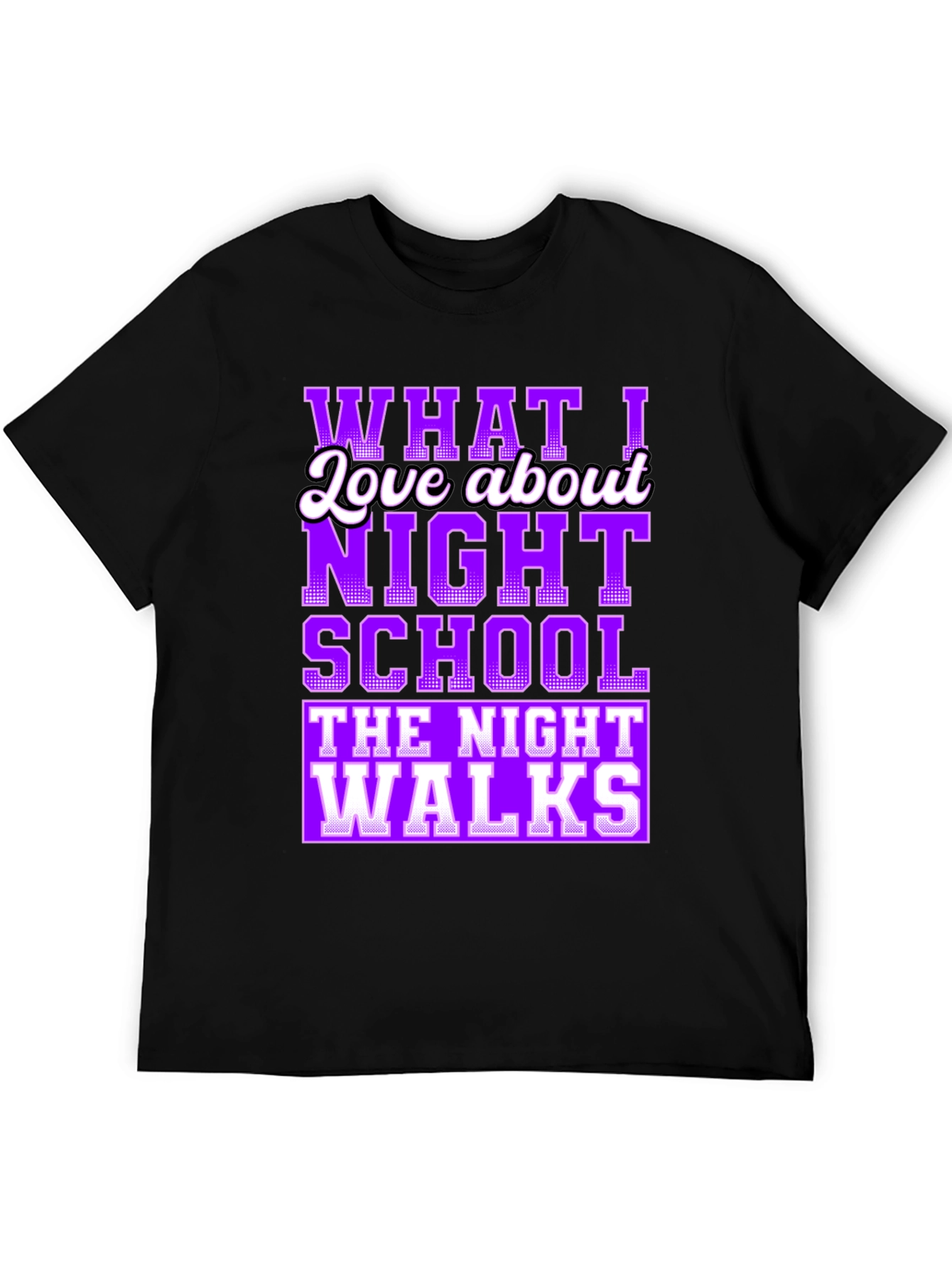 Black Night School Graphic T-Shirt - Humorous Tee view 5