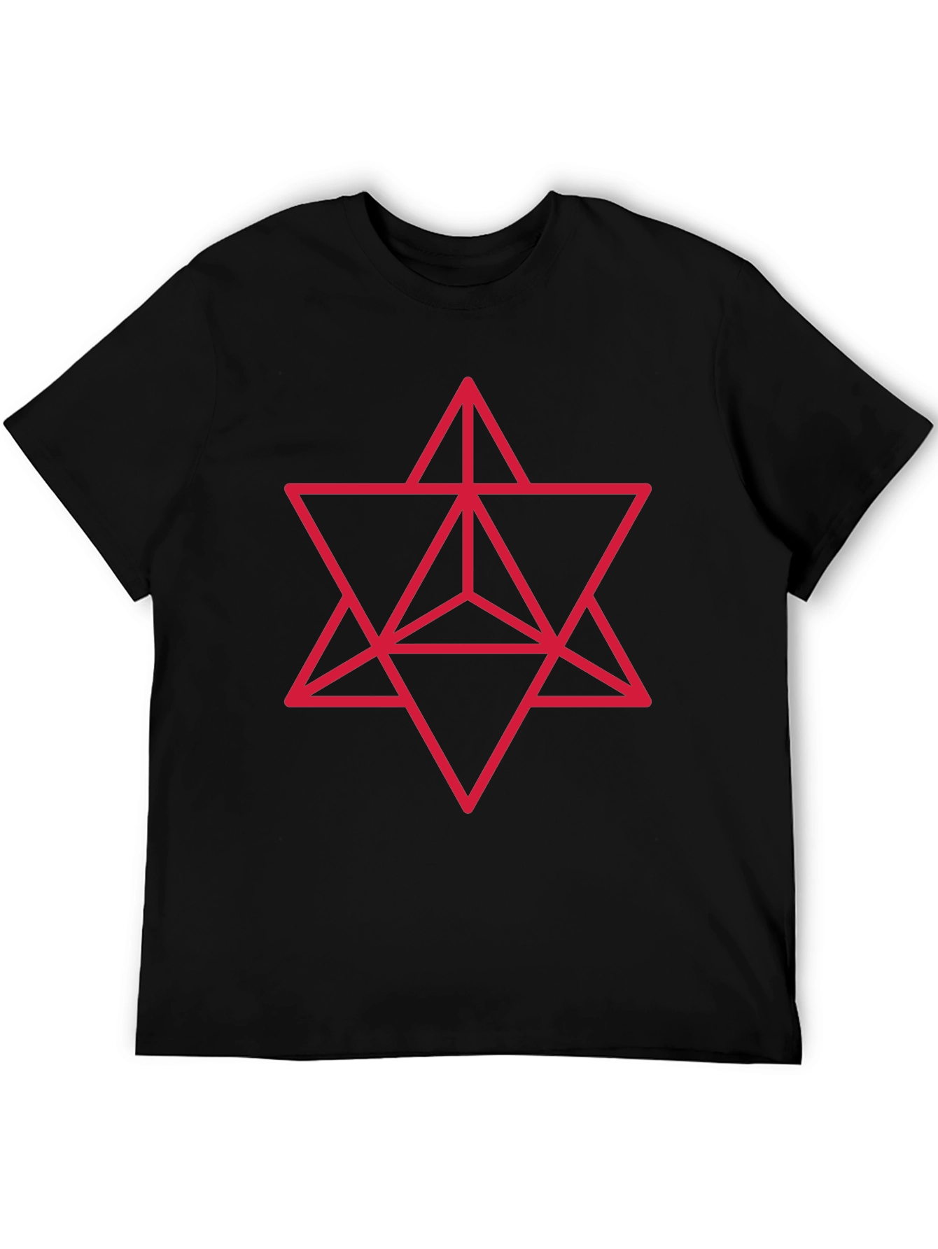 Black Geometric Merkaba Star T-Shirt view 5