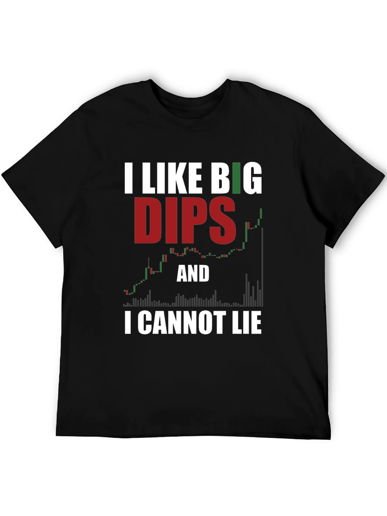 Black I Like Big Dips Funny Stock Market T-Shirt view 5