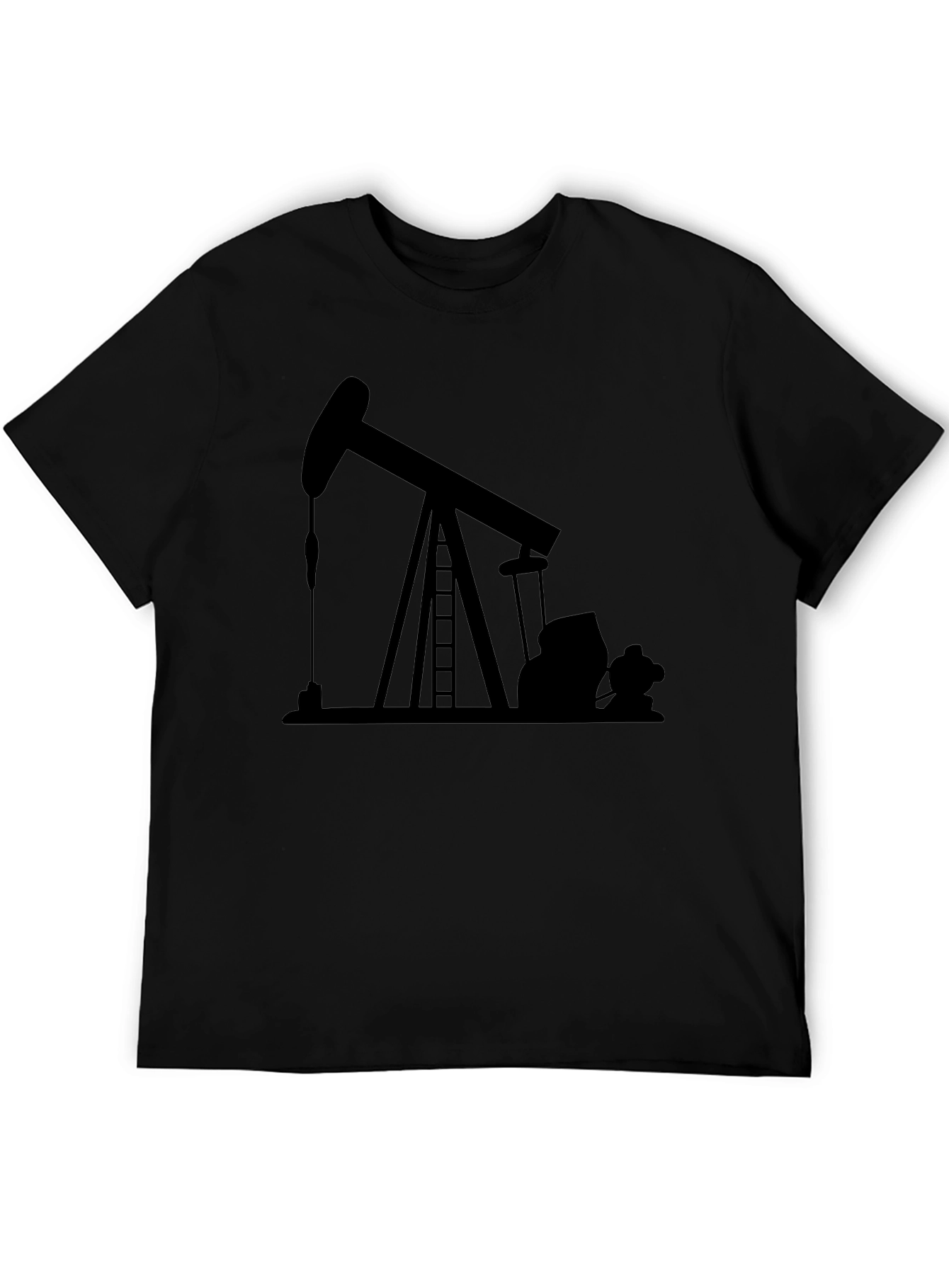 Black Oil Derrick Graphic T-Shirt - Black view 5