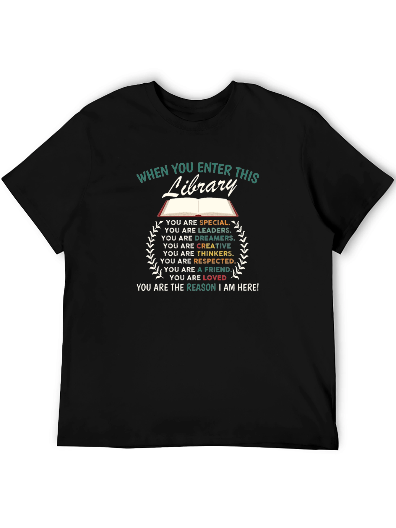 Black Library Enthusiast T-Shirt: Special, Loved, Respected view 5