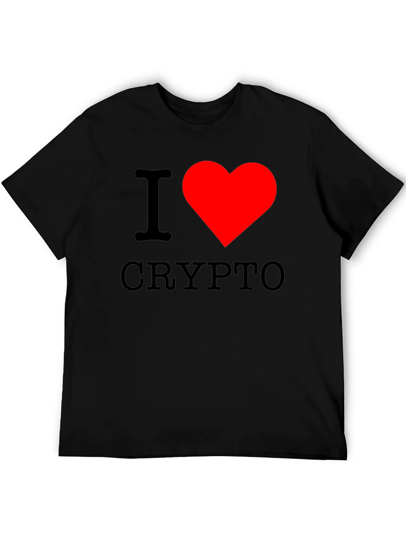 Black I Love Crypto Graphic T-Shirt view 5
