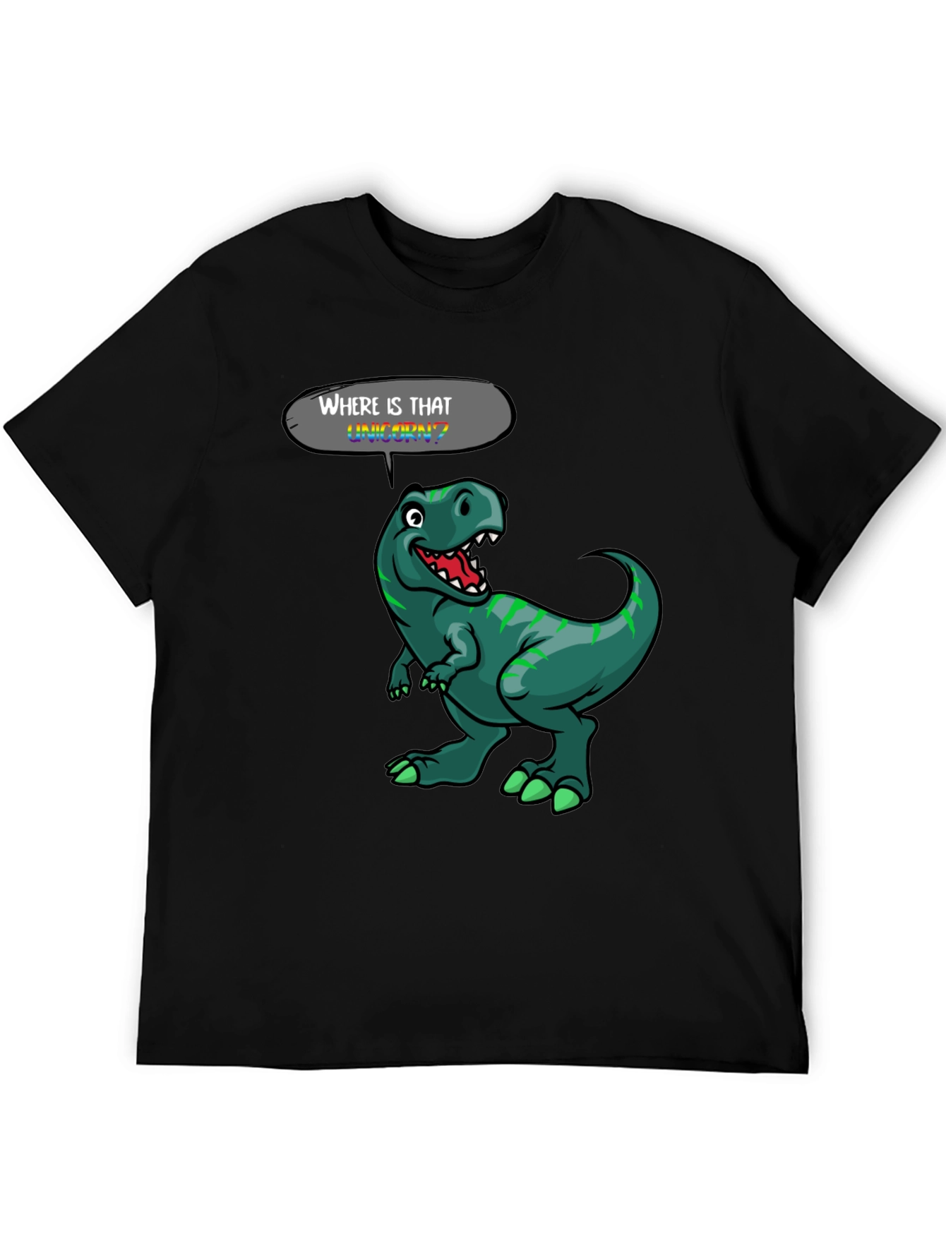 Black Dinosaur T-Shirt - Where is That Unicorn? view 5