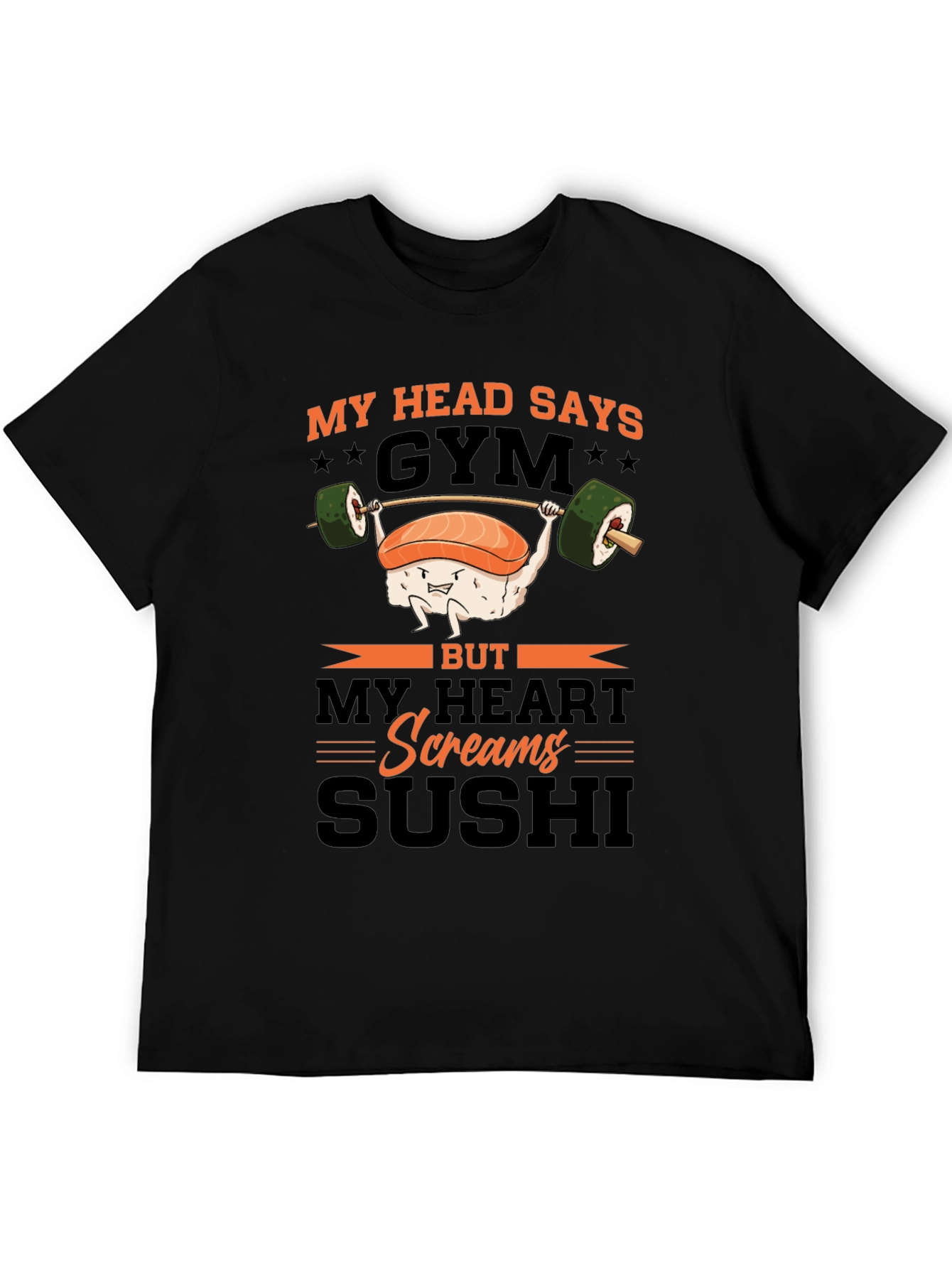 Black Sushi Gym T-Shirt - Humorous Workout Tee view 5