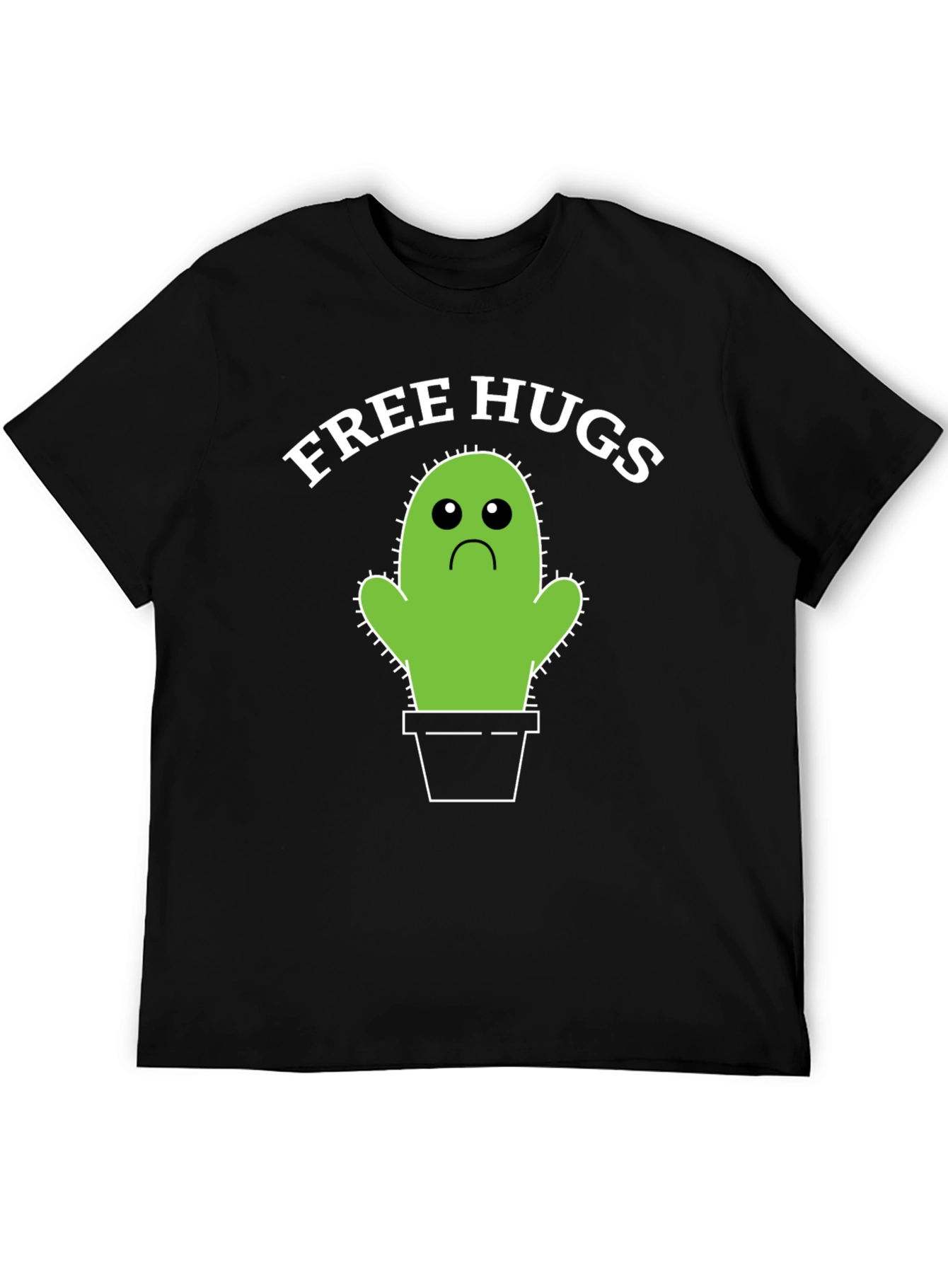 Black Free Hugs Cactus T-Shirt view 5