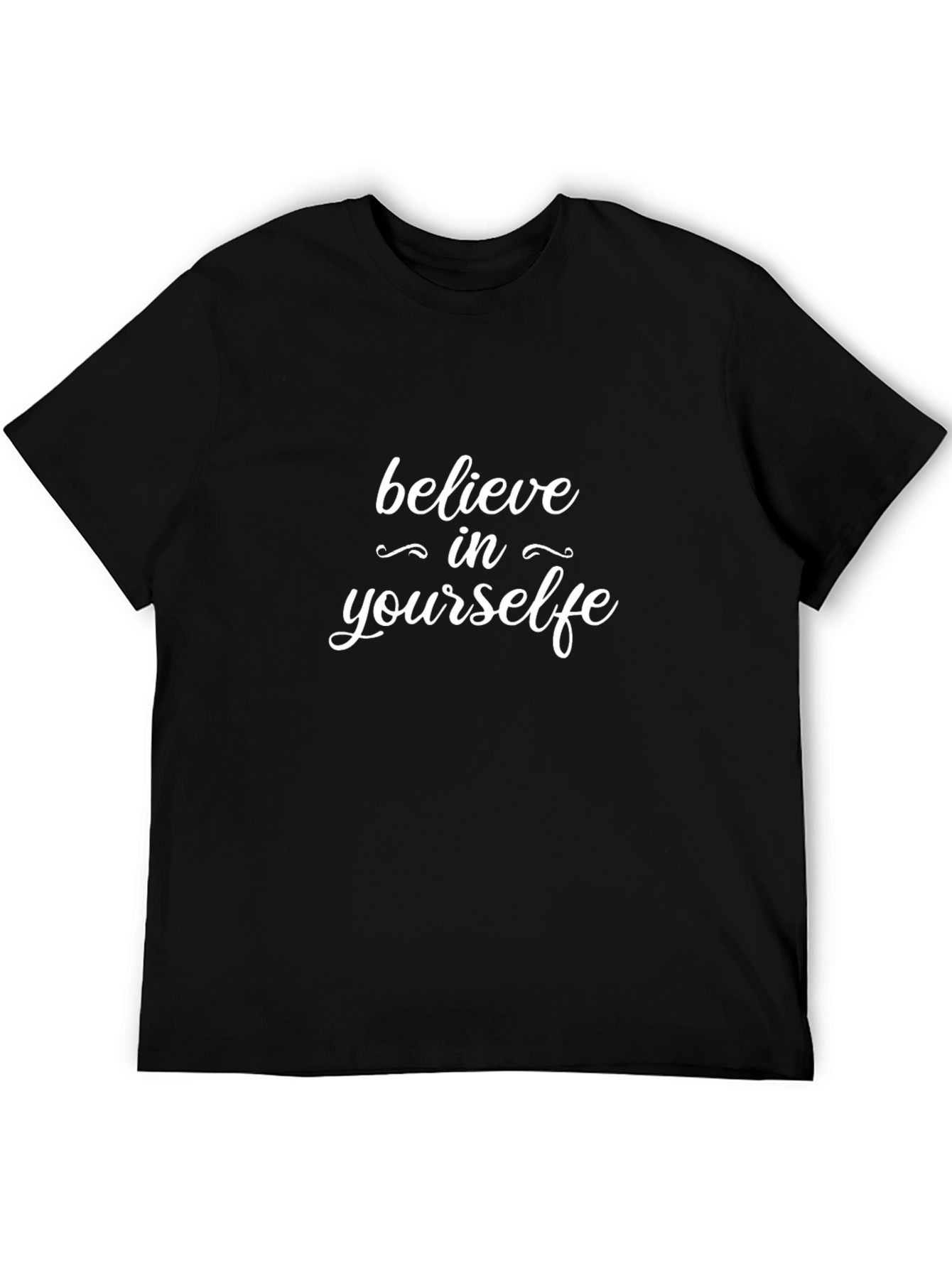 Black Believe in Yourself Graphic T-Shirt - Black Casual Tee view 5