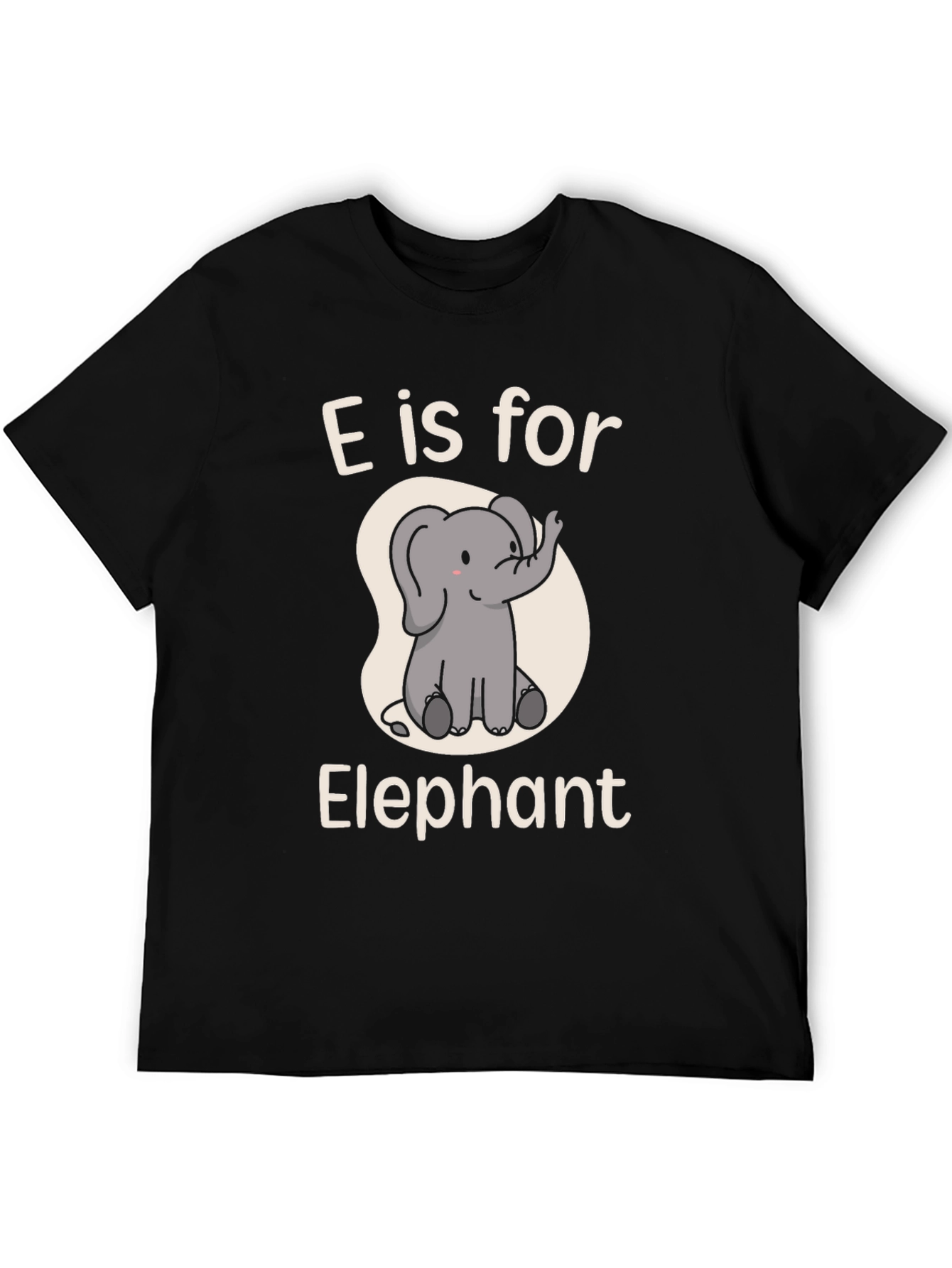 Black E is for Elephant T-Shirt view 5