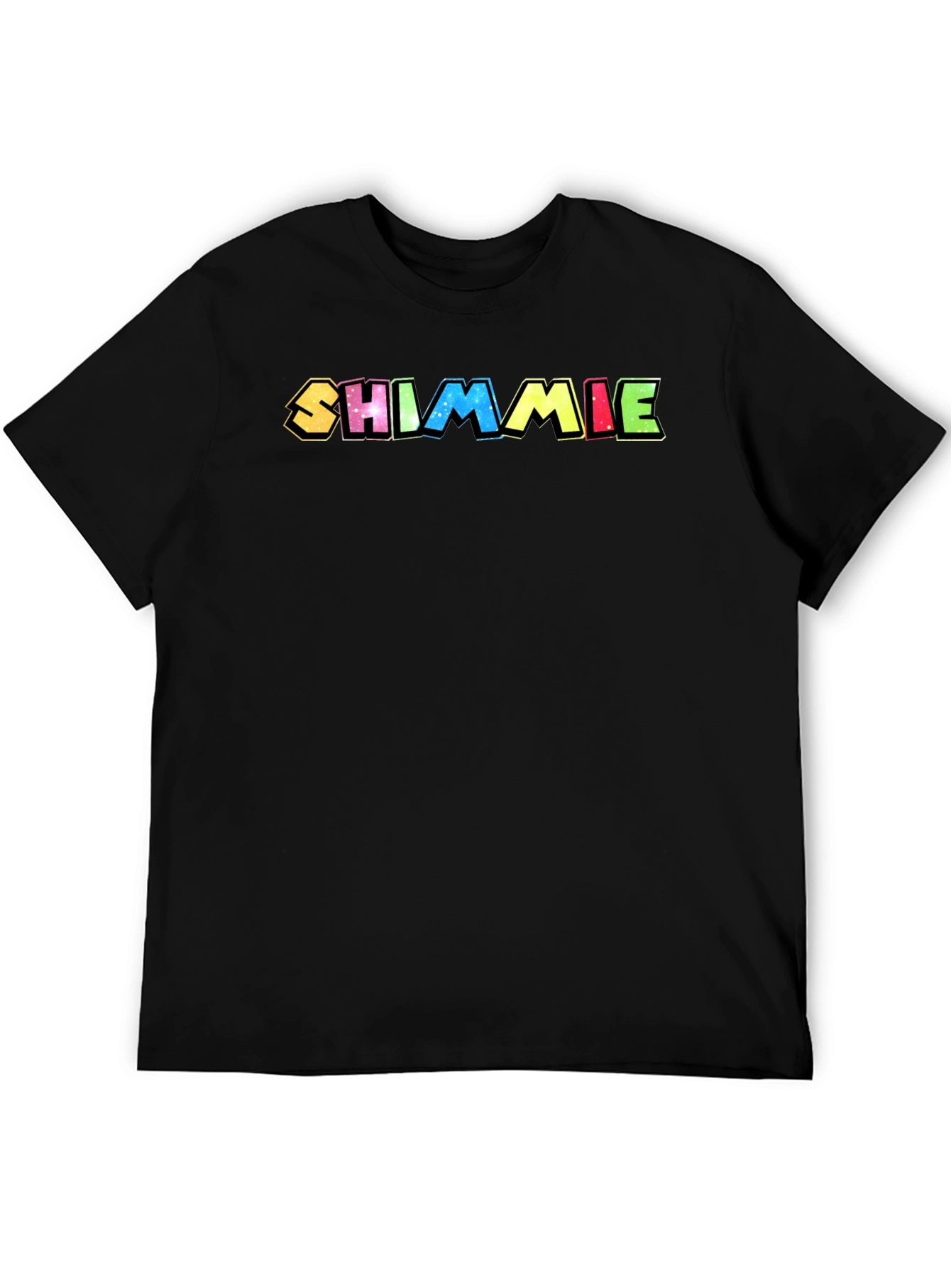 Black Shimmiie Colorful Graphic Black T-Shirt view 5