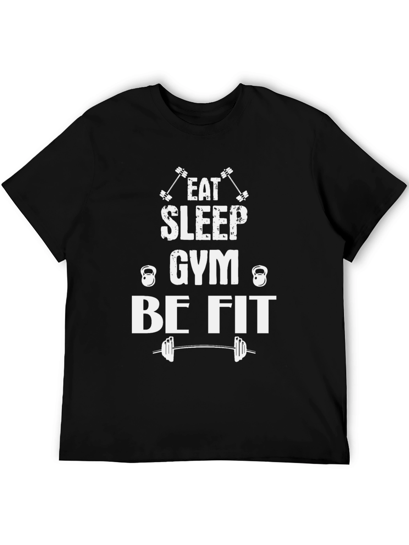 Black Eat Sleep Gym Be Fit T-Shirt view 5