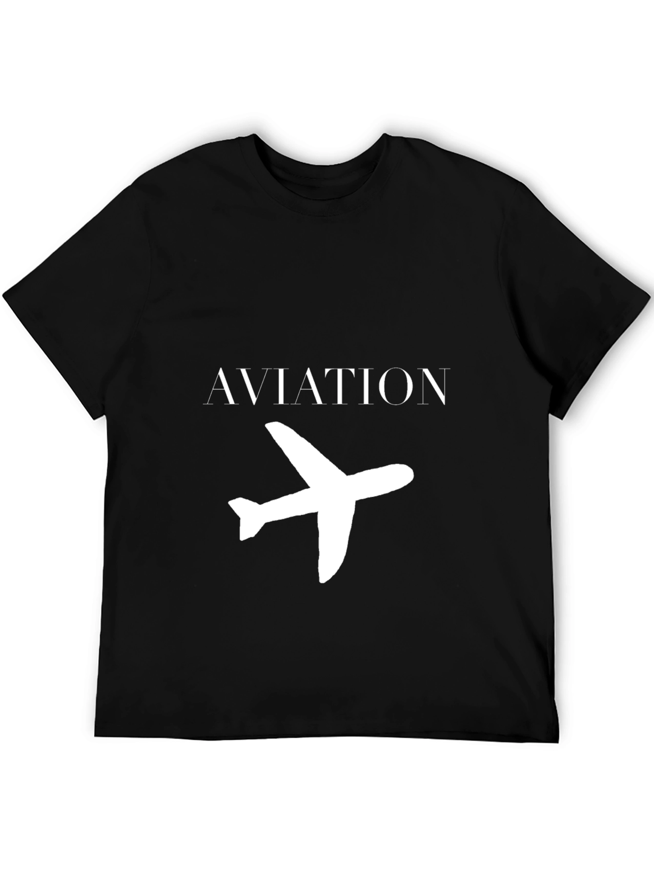 Black Aviation Airplane Graphic Black T-Shirt view 5