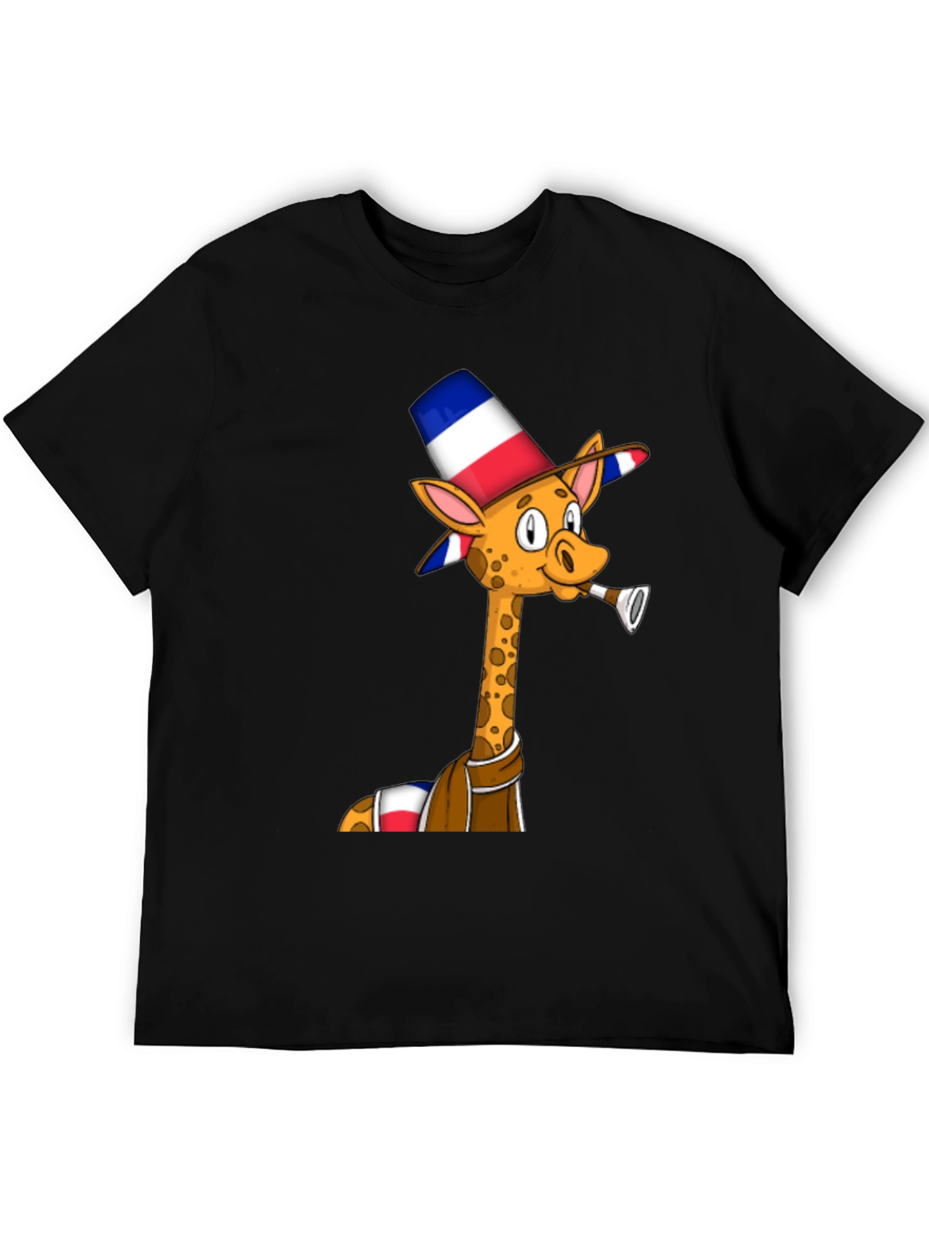 Black Giraffe in Hat T-Shirt - Unique Graphic Tee view 5