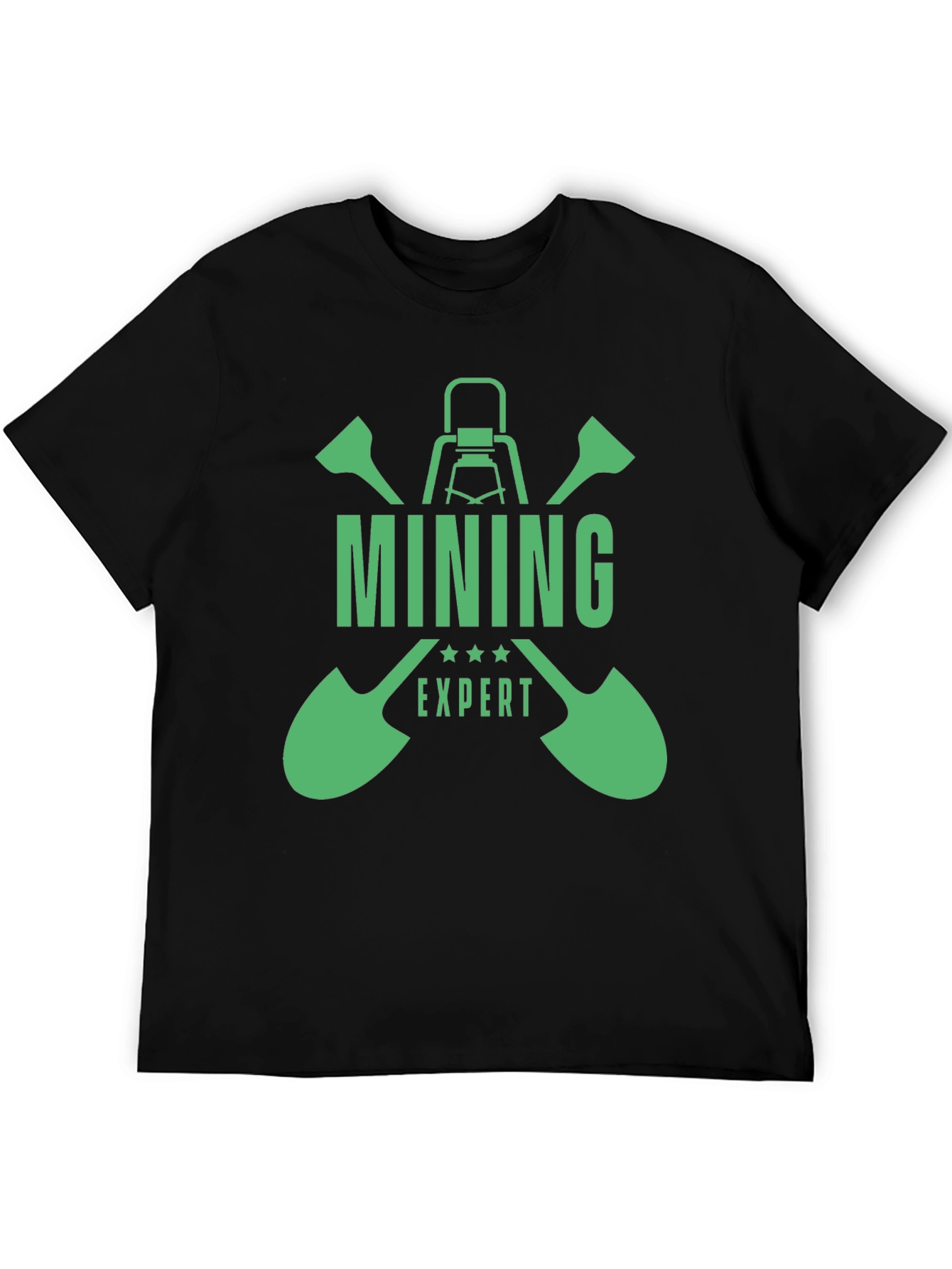 Black Mining Expert Graphic T-Shirt - Black view 5