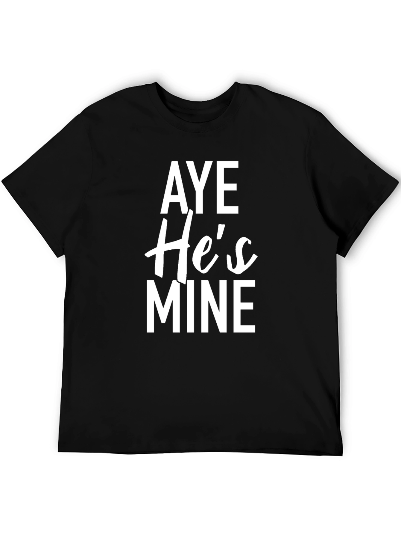 Black Aye He's Mine Graphic Tee - Black Cotton Blend view 5