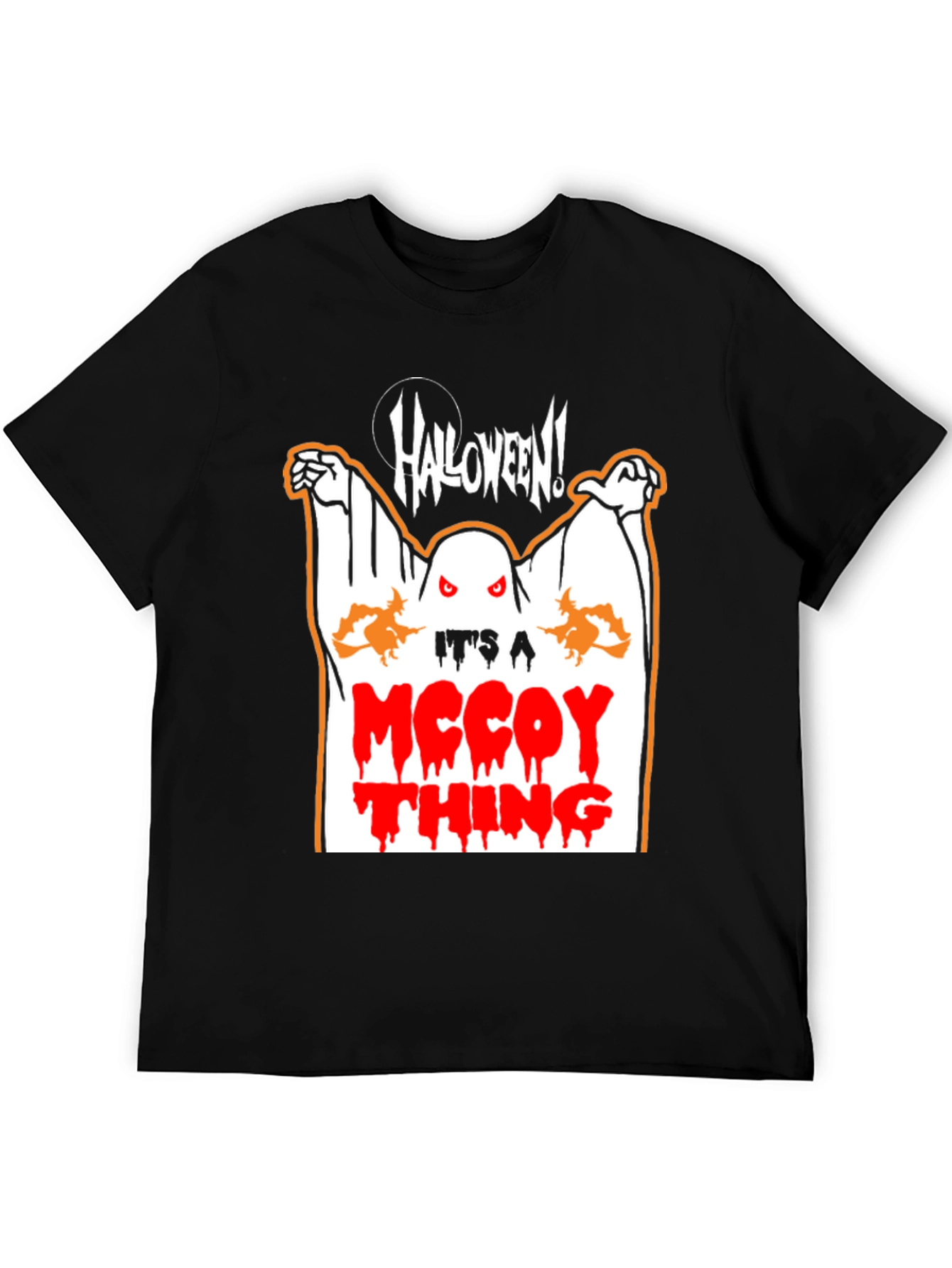 Black Halloween McCoy Thing Ghost Graphic T-Shirt view 5