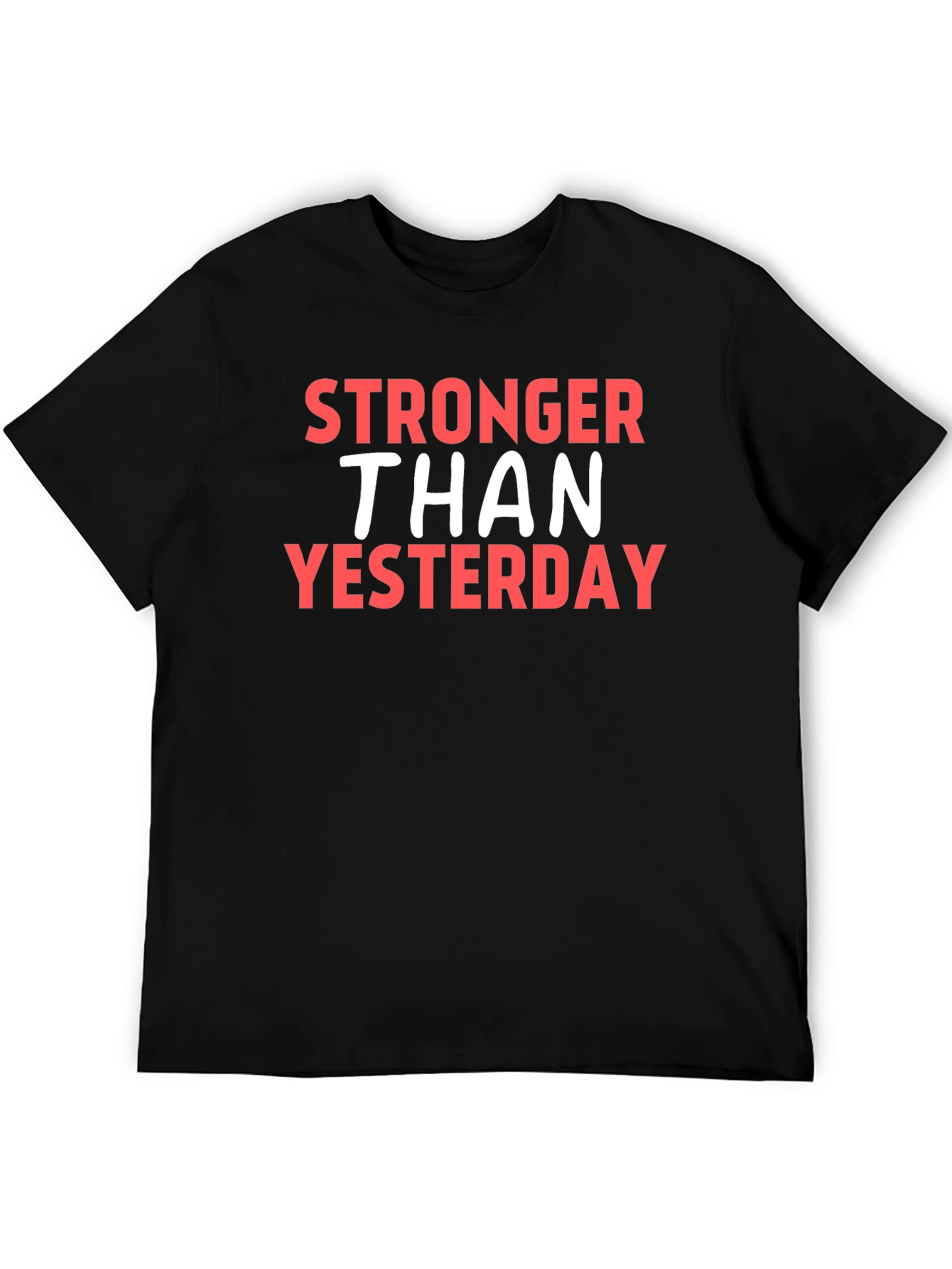 Black Stronger Than Yesterday Graphic Tee view 5
