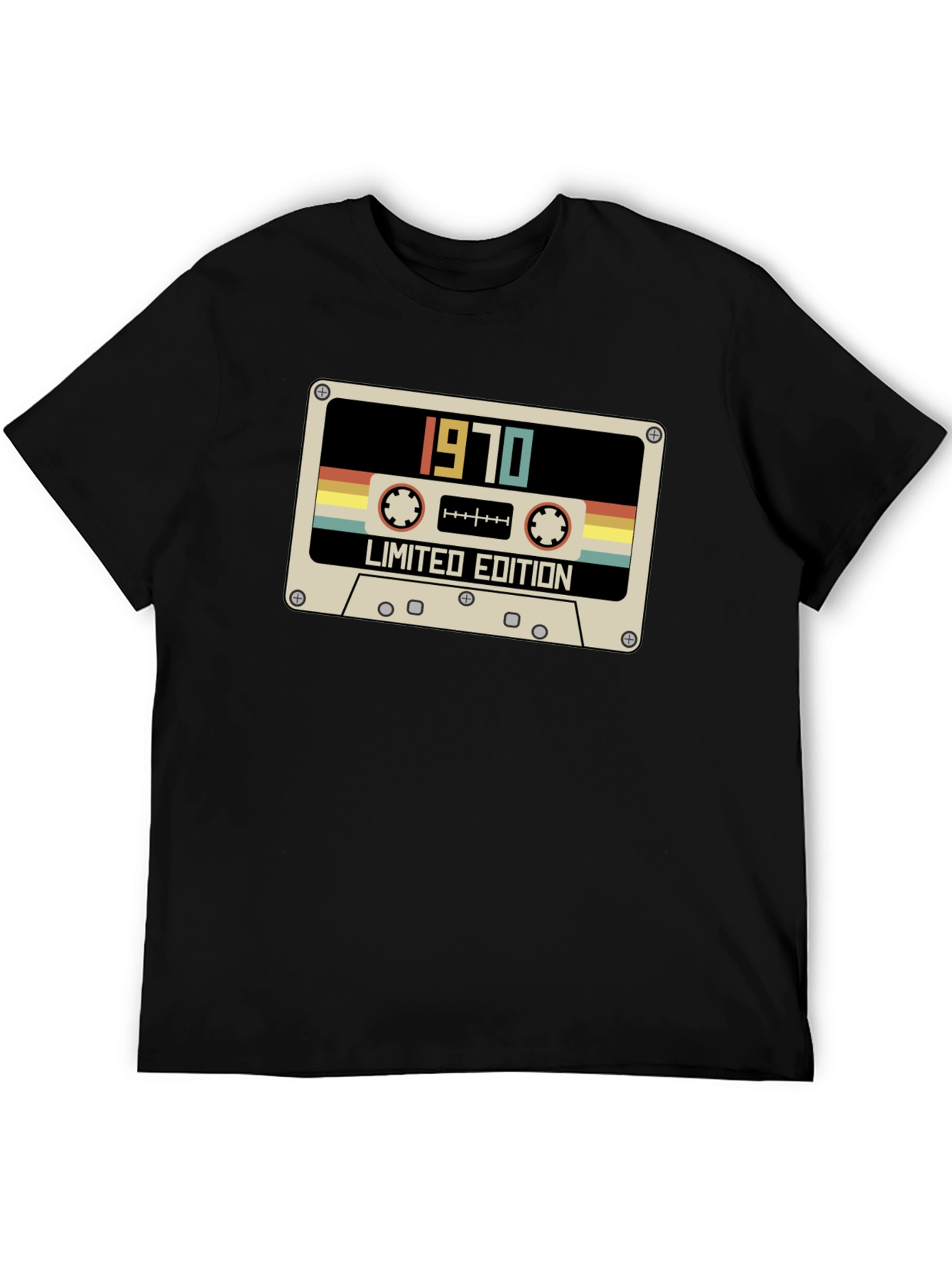 Black 1970 Limited Edition Cassette Tape T-Shirt view 5