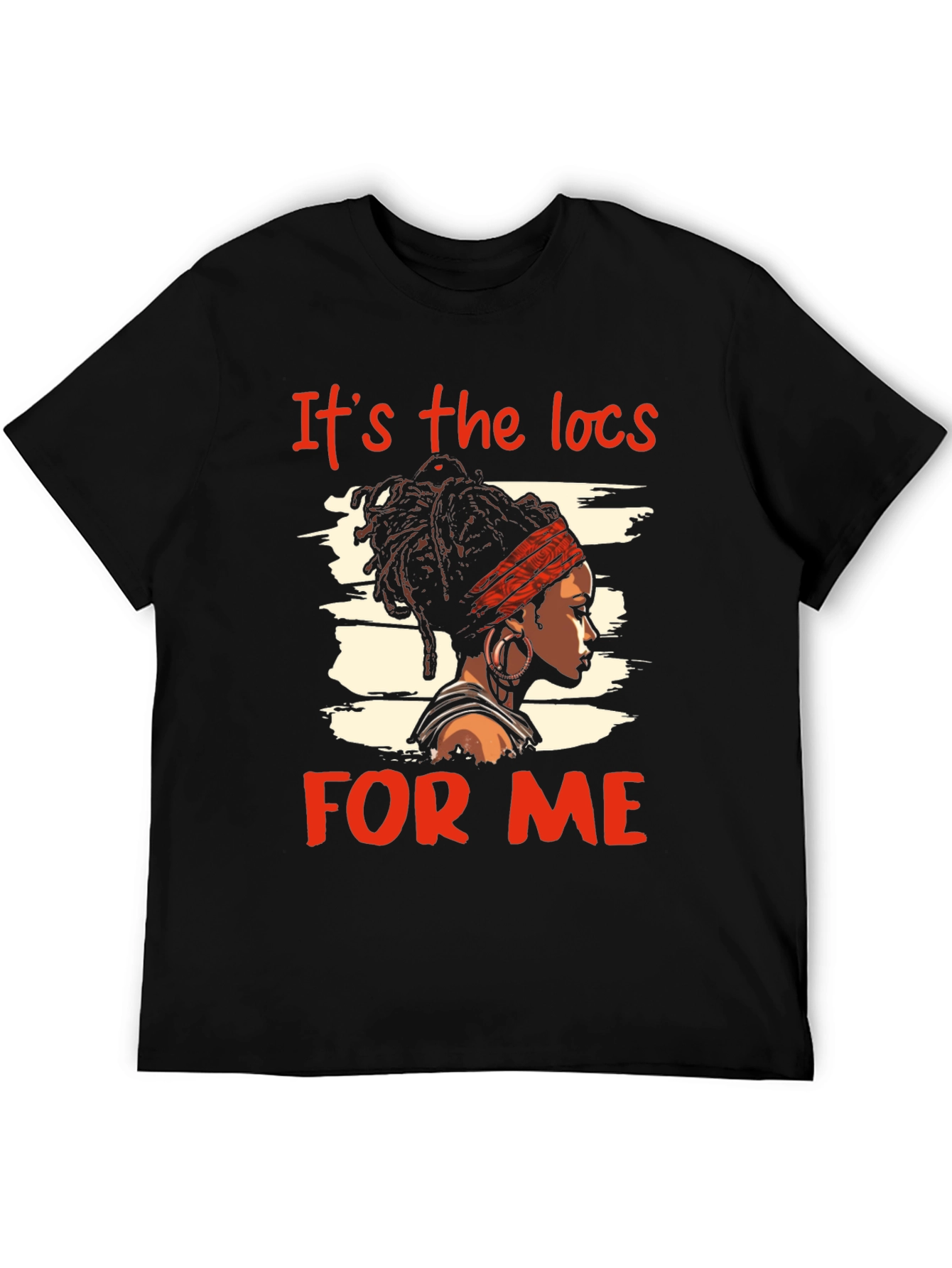 Black It's the Locs For Me T-Shirt - Black view 5