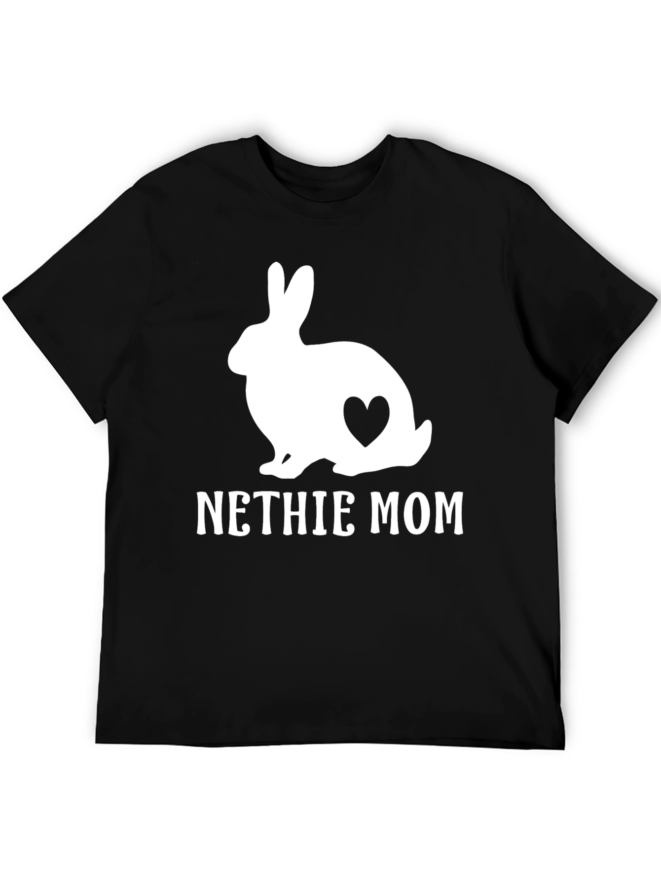 Black Nethie Mom Rabbit Graphic T-Shirt view 5