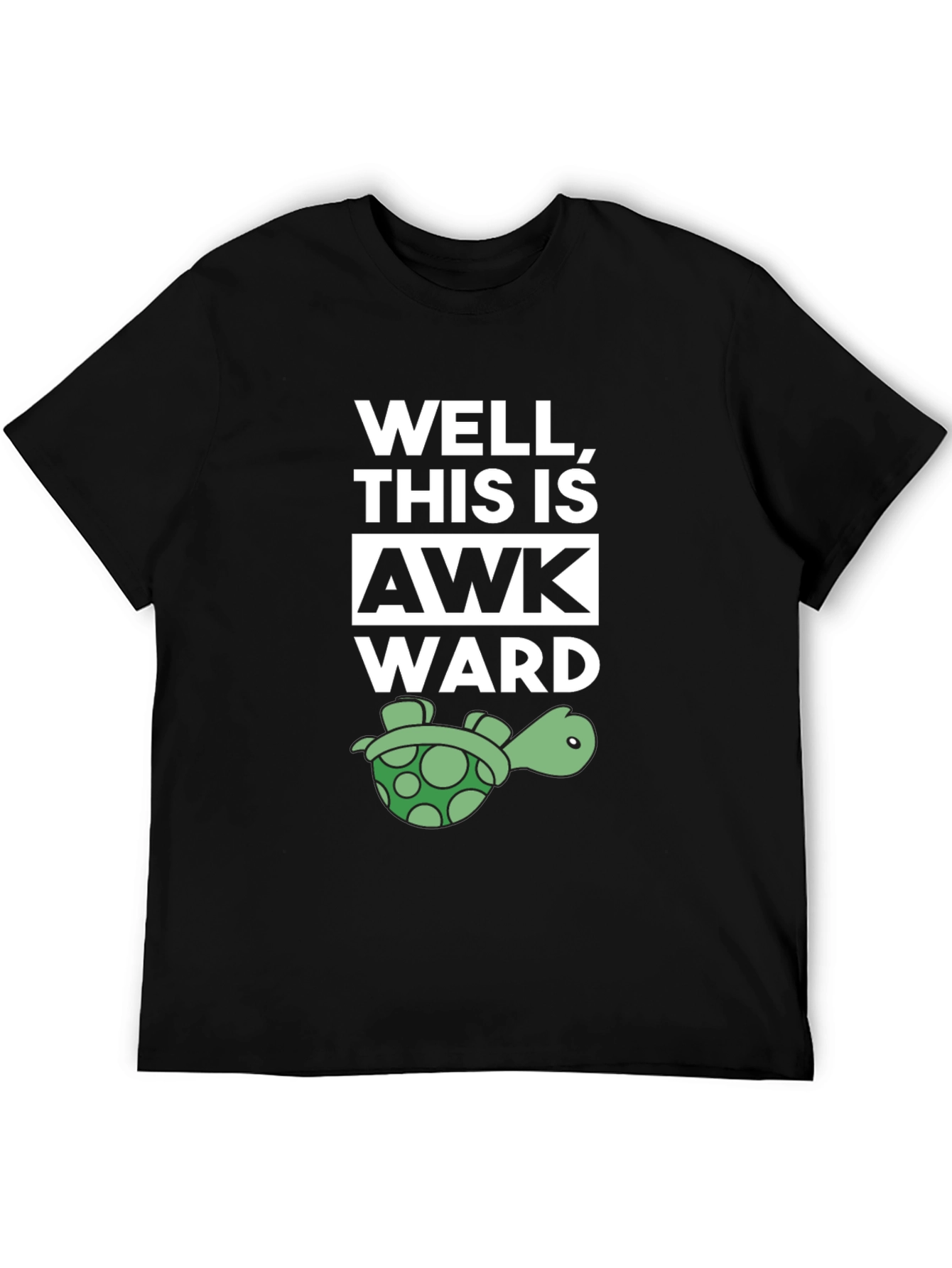 Black Well, This is Awkward Turtle T-Shirt view 5