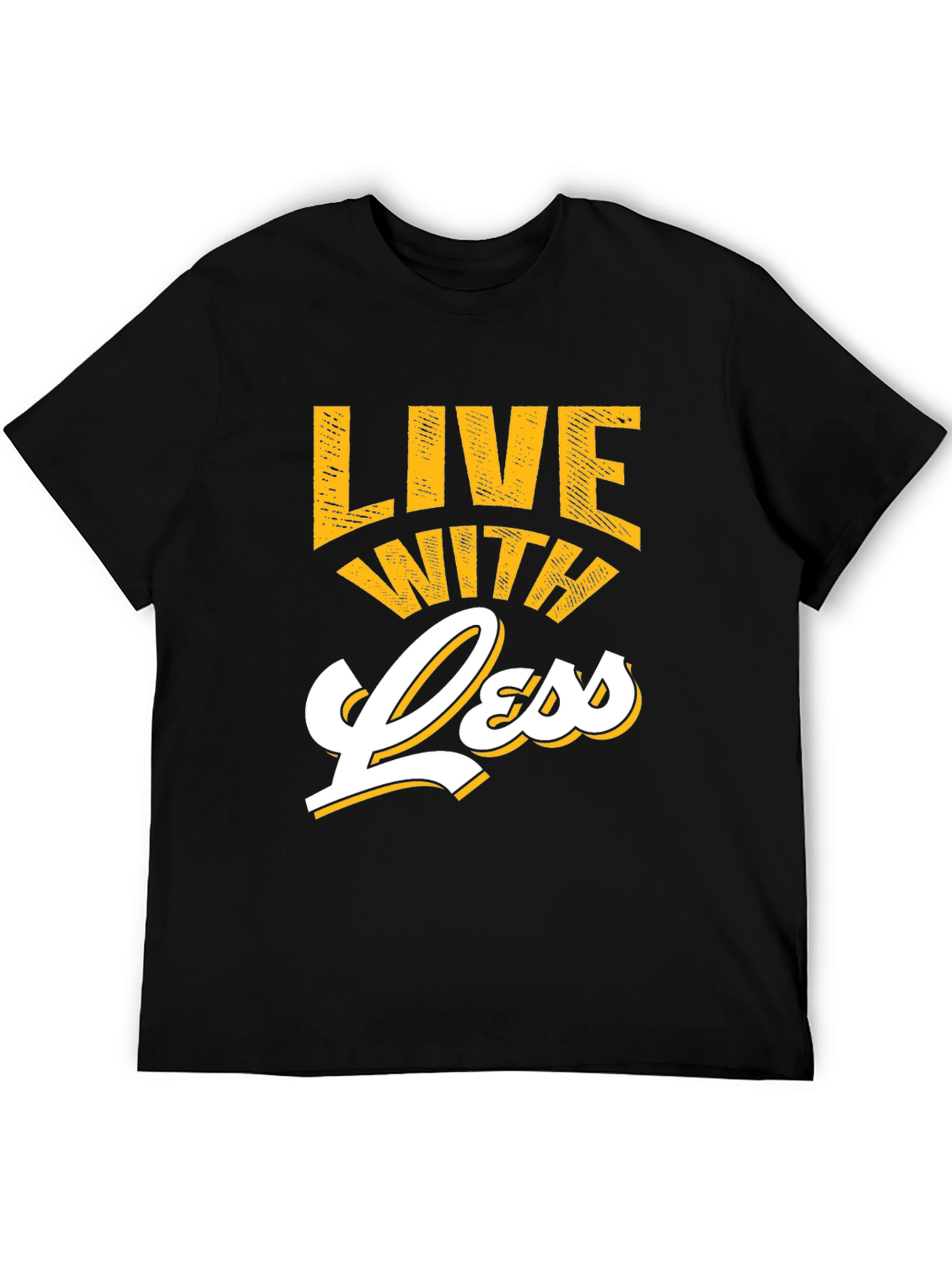 Black Live With Less Graphic Tee view 5