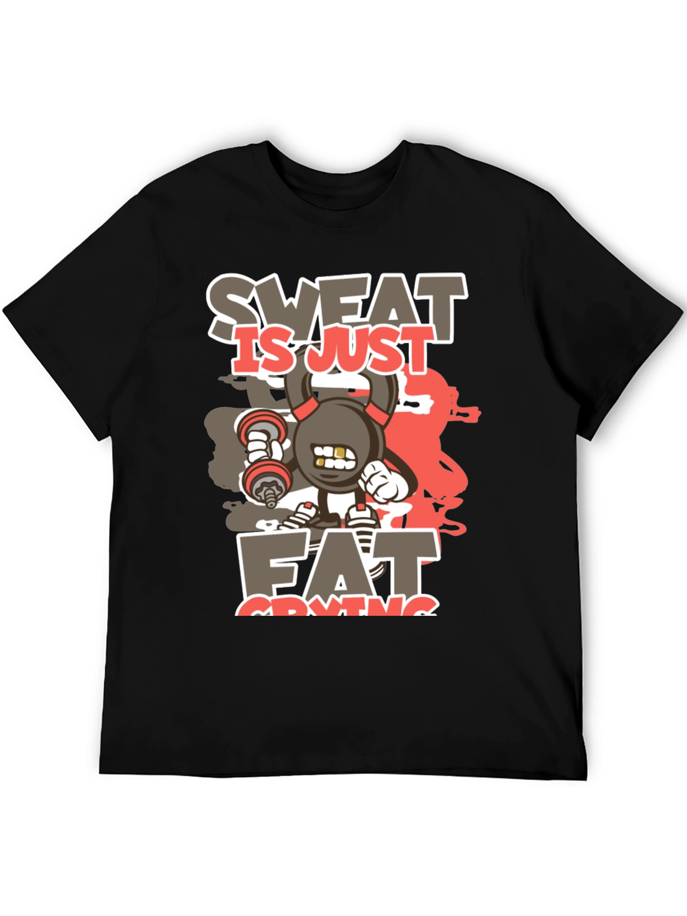 Black Sweat is Just Fat Crying Graphic T-Shirt view 5