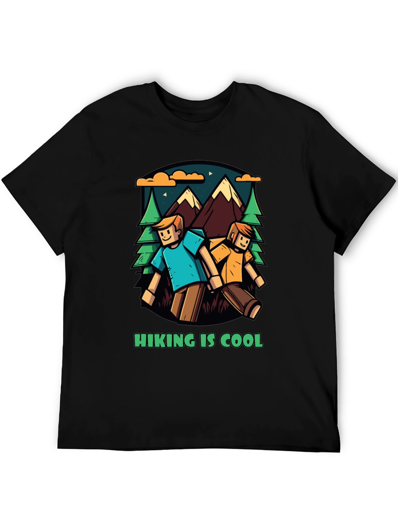 Black Hiking is Cool Graphic T-Shirt view 5