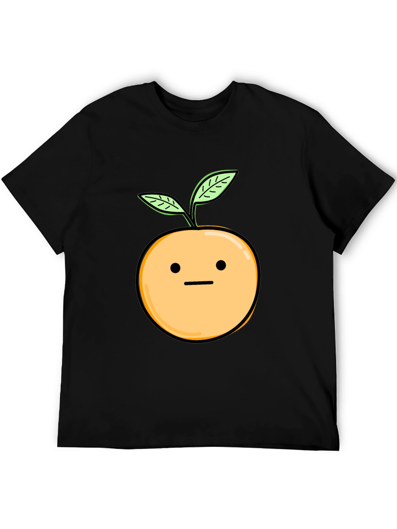 Black Funny Orange Plant T-Shirt view 5