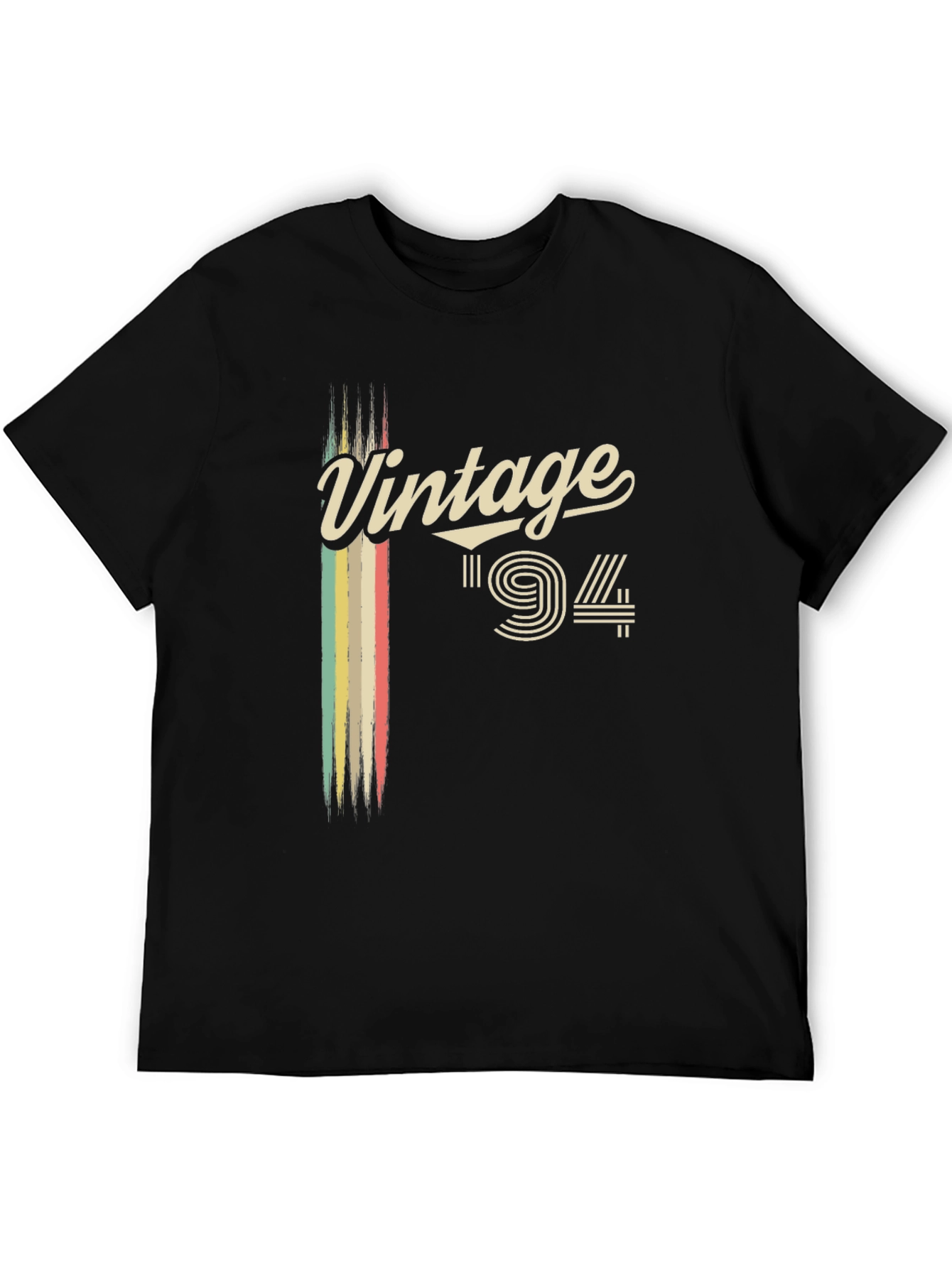 Black Vintage '94 Retro Style Black T-Shirt view 5