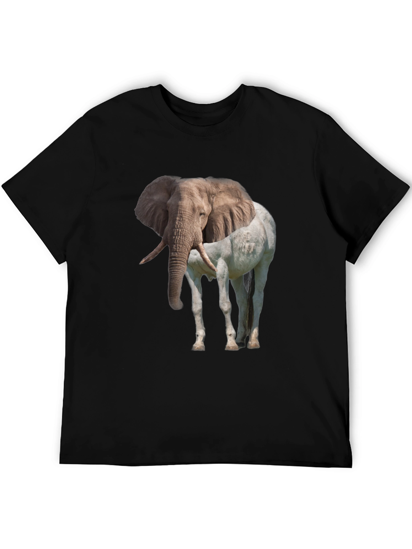 Black Elephant Horse Graphic Tee view 5