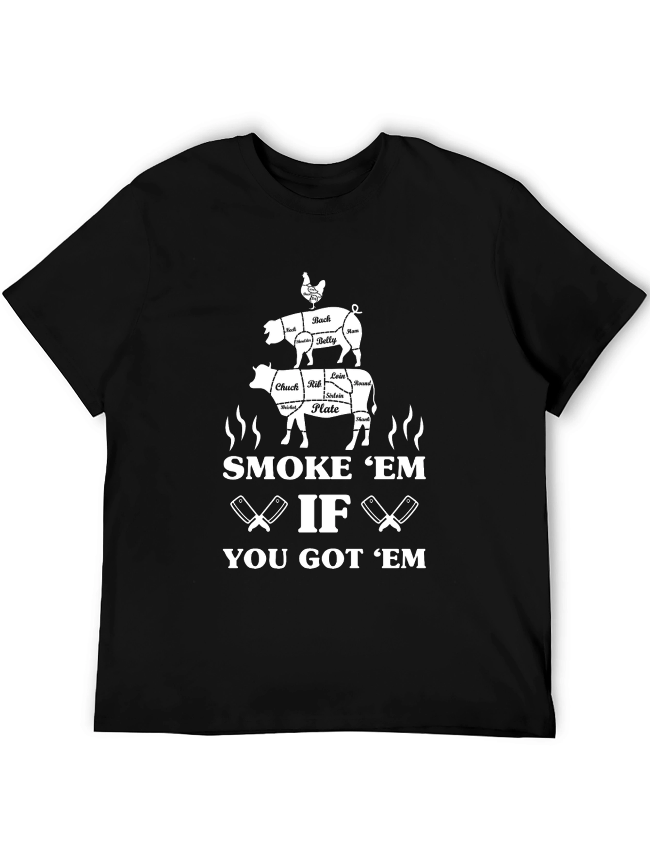 Black Smoke 'Em T-Shirt - BBQ Lover view 5