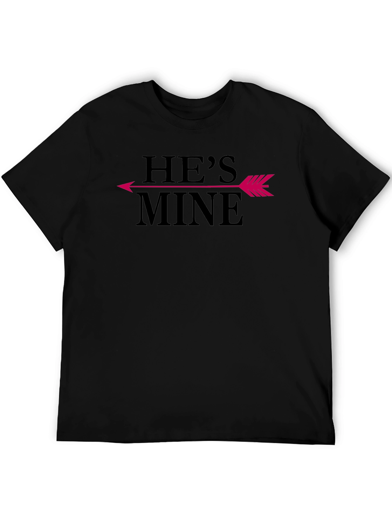 Black He's Mine Graphic Tee - Funny Couples Shirt view 5