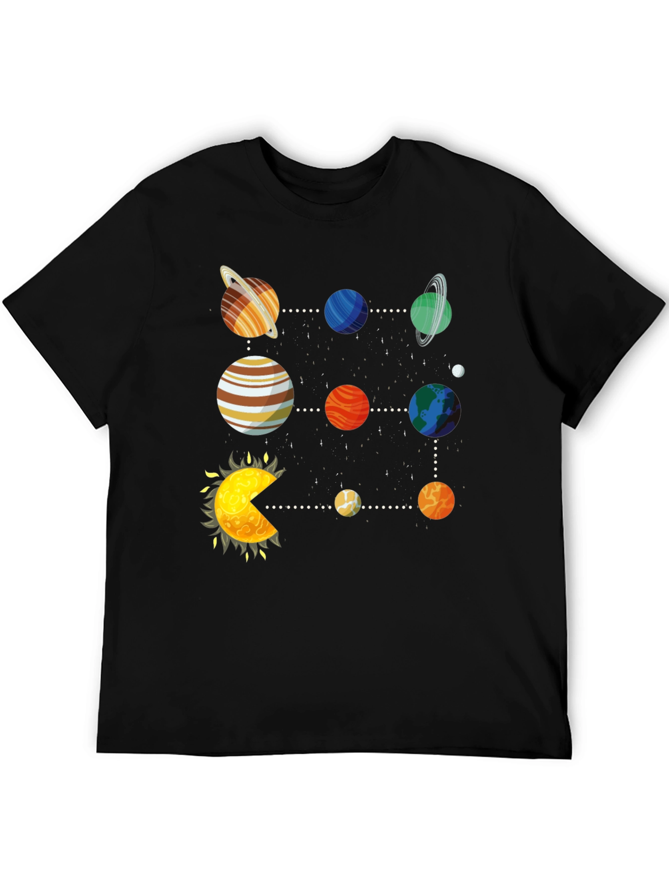 Black Solar System Graphic T-Shirt view 5