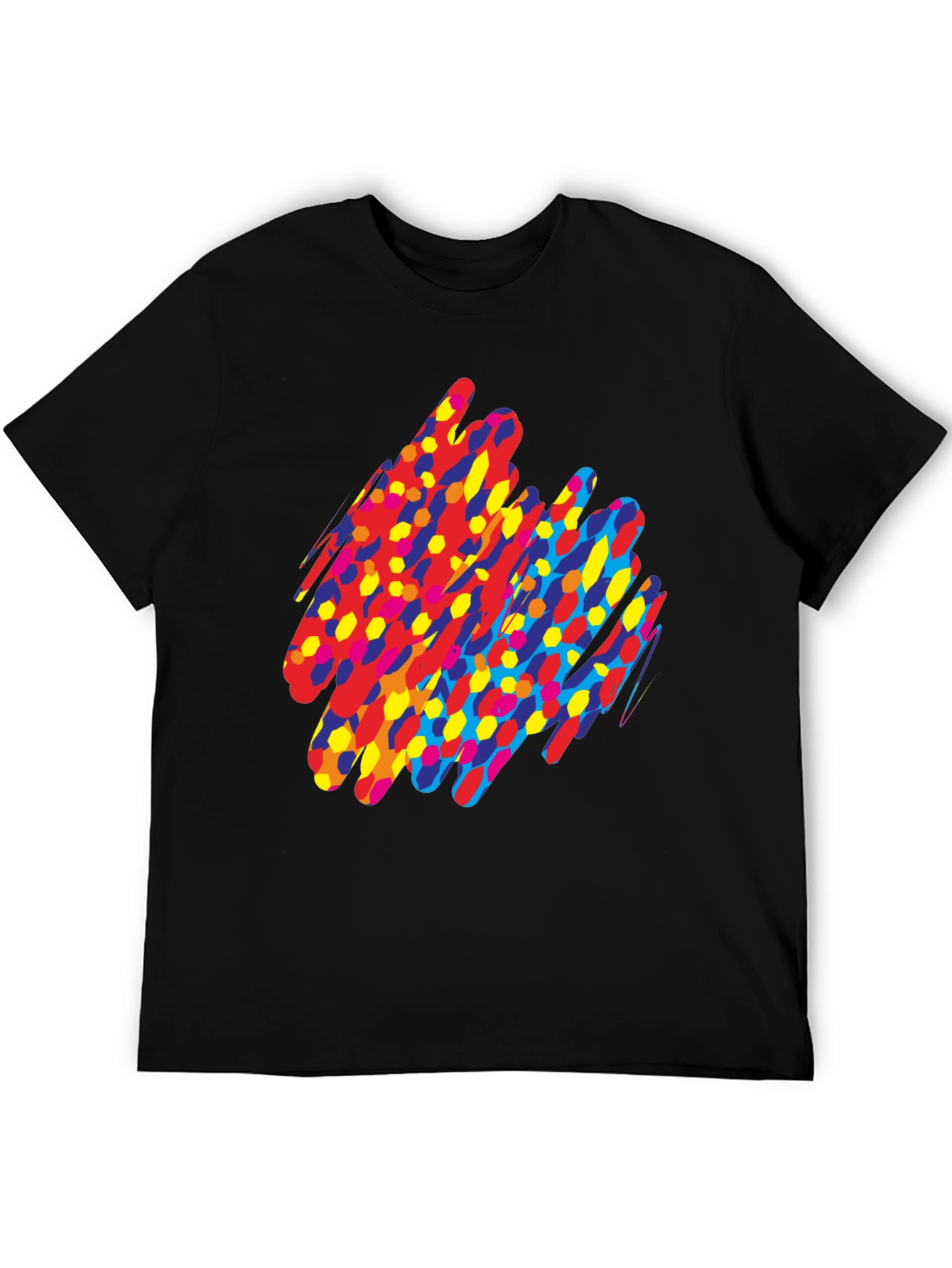 Black Abstract Graphic Print Black T-Shirt view 5