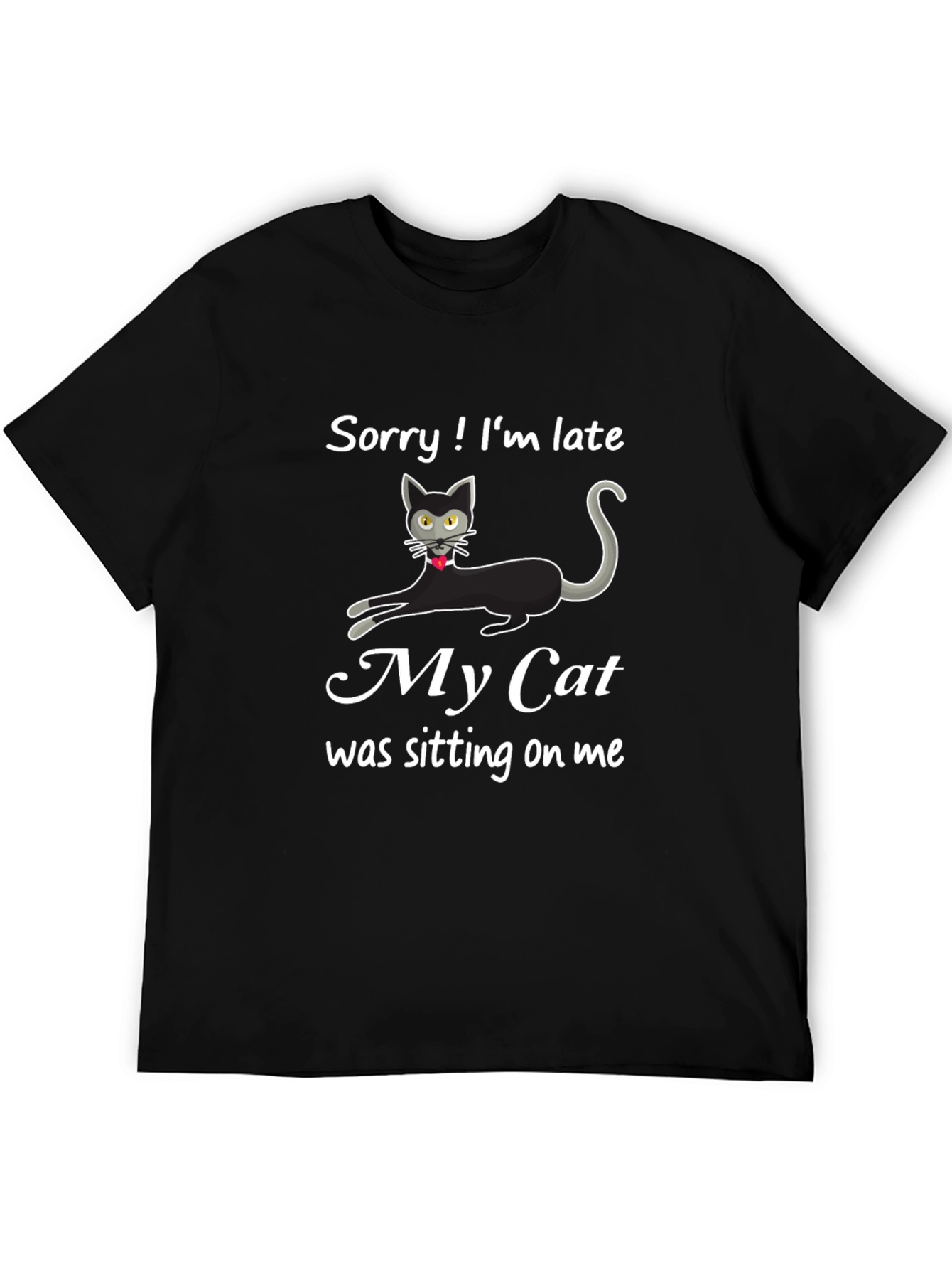 Black Funny 'My Cat' Graphic T-Shirt view 5