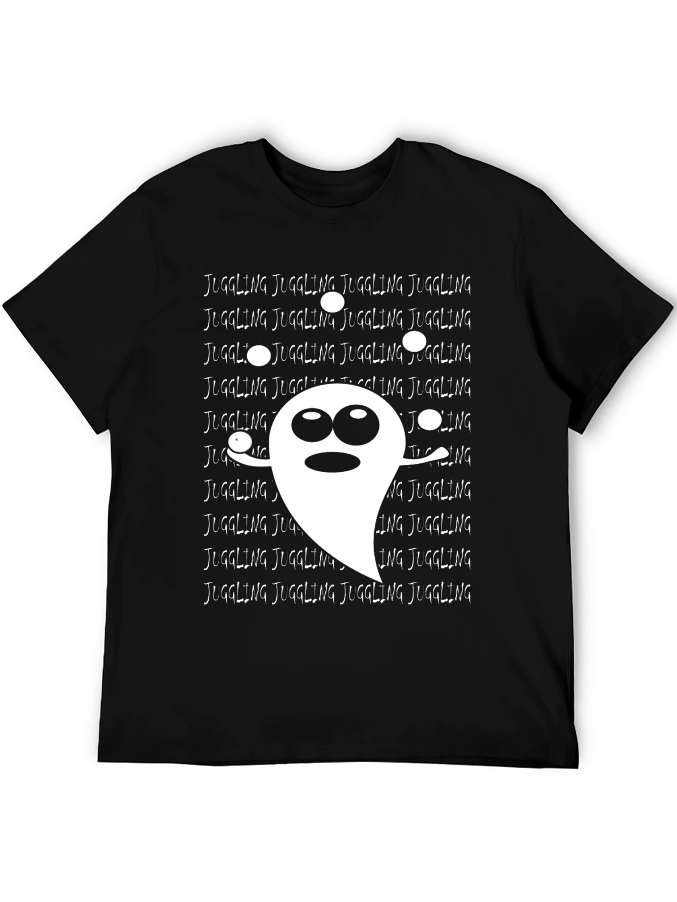 Black Juggling Ghost T-Shirt - Spooky Fun! view 5
