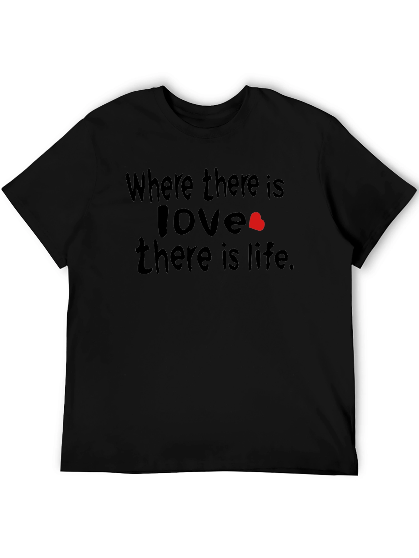 Black Love & Life Graphic Tee - Black Casual T-Shirt view 5