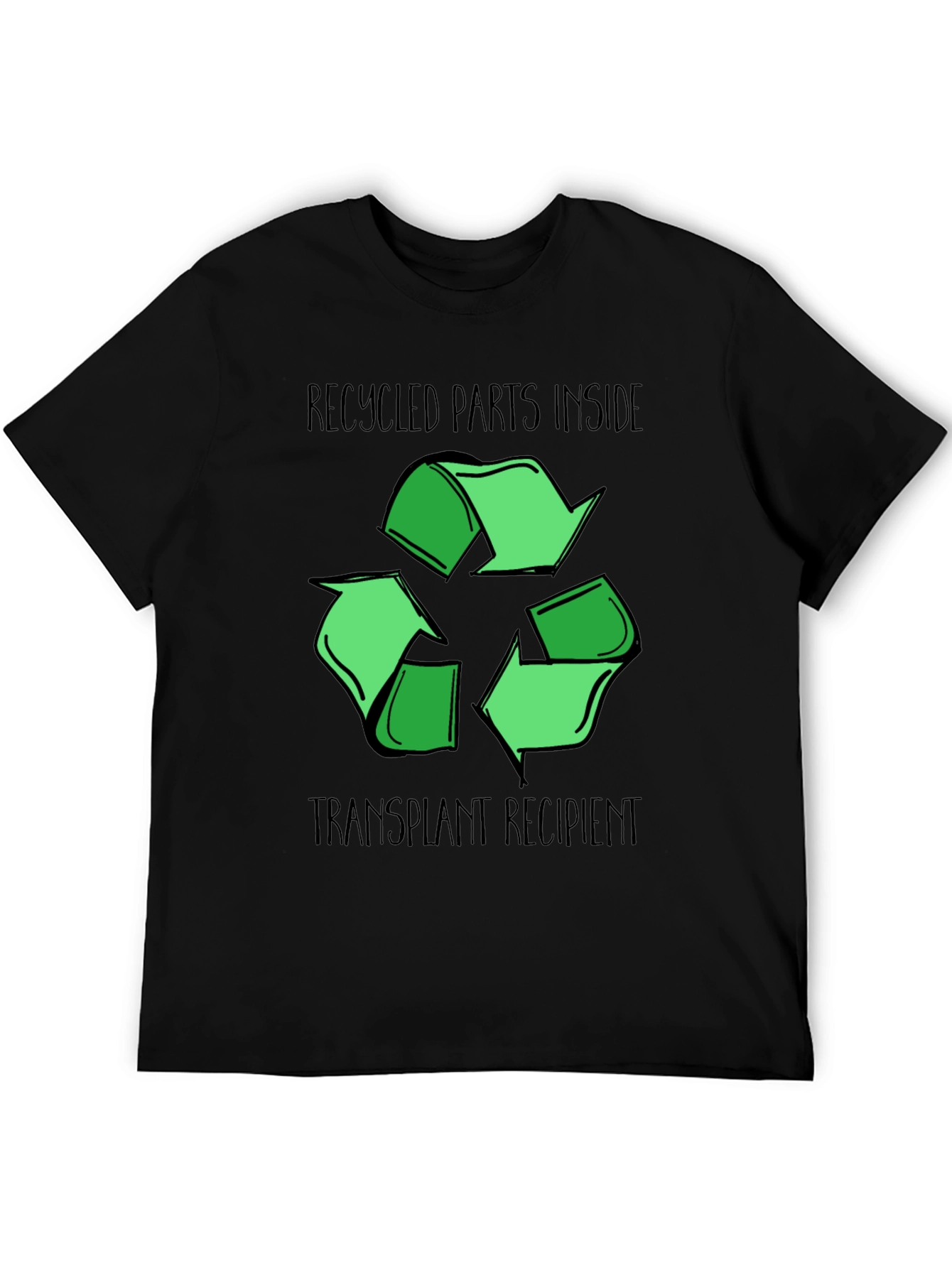 Black Recycled Parts Transplant Recipient Graphic Tee view 5