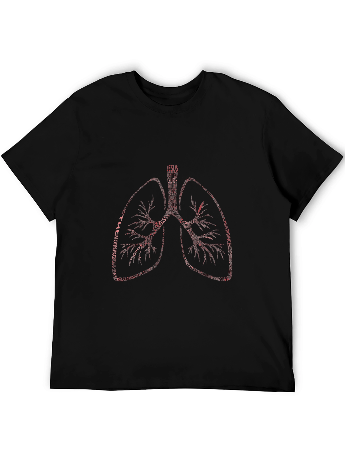 Black Lungs Word Art T-Shirt - Jesus Christian Theme view 5