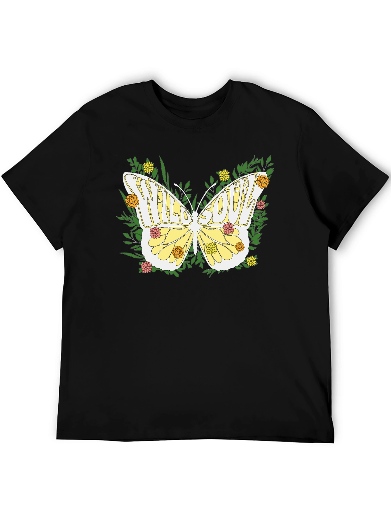Black Wild Soul Butterfly Graphic Tee - Nature Inspired Comfort view 5