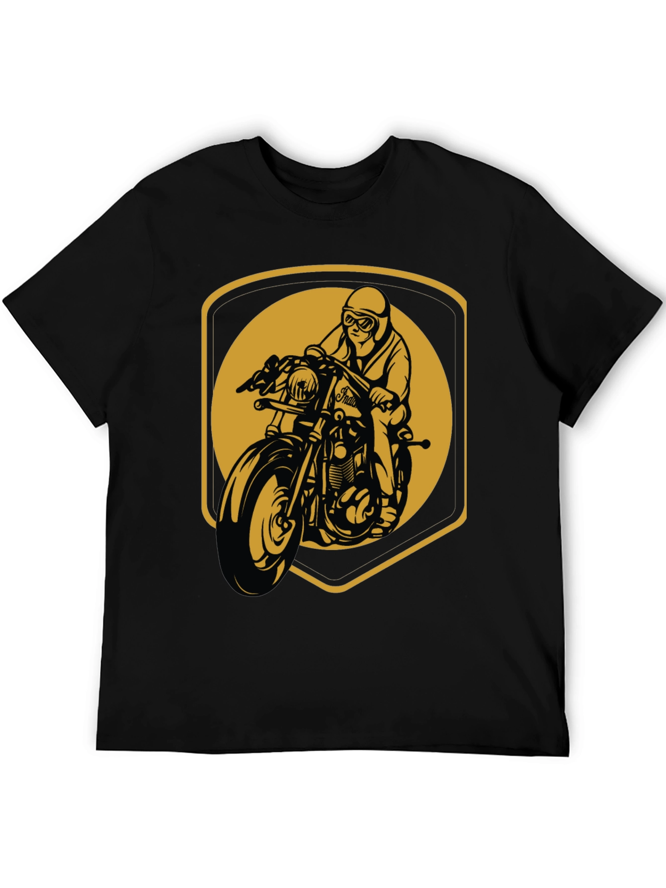 Black Motorcycle Rider Graphic T-Shirt - Vintage Style view 5