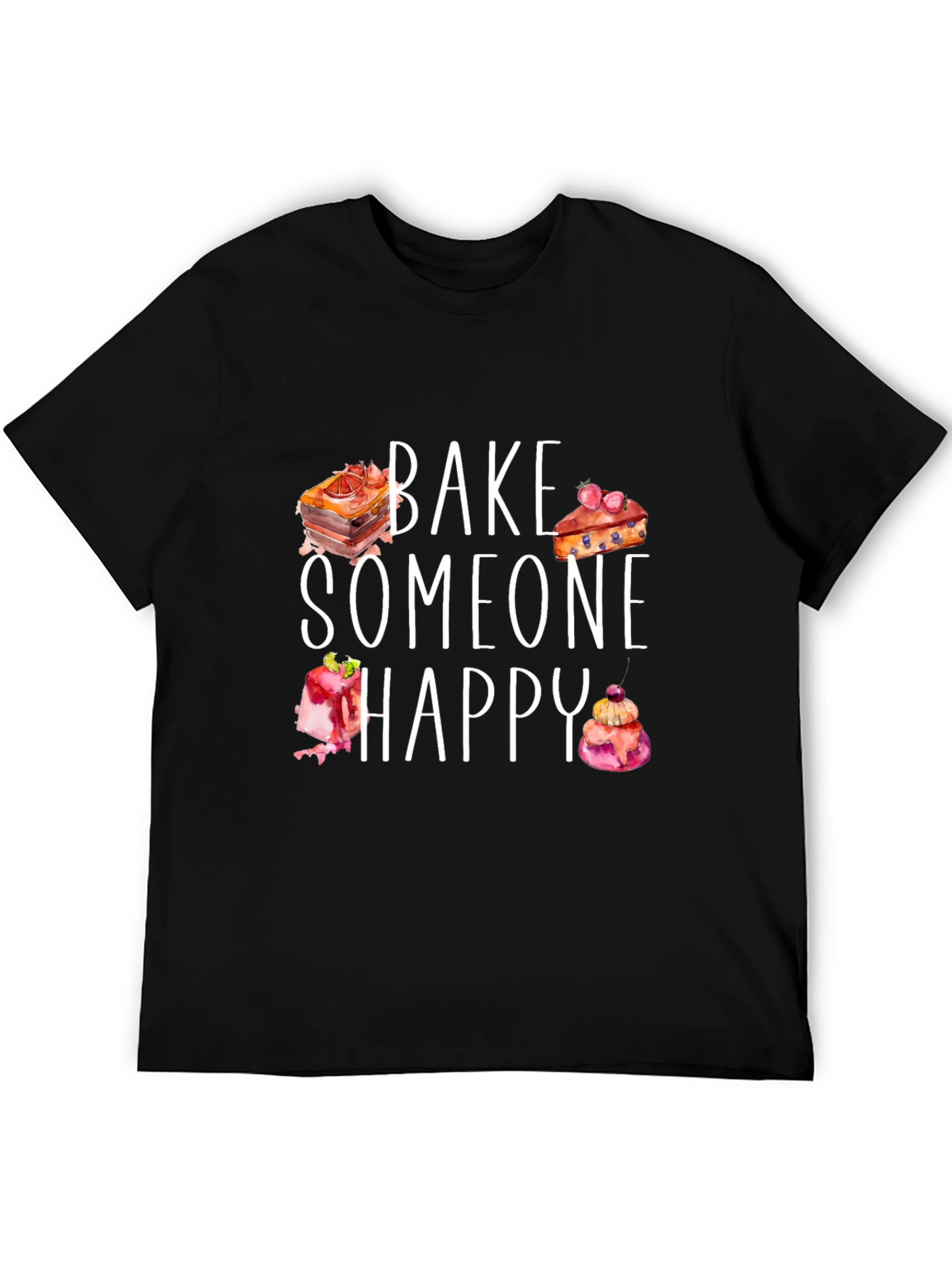 Black Bake Someone Happy Graphic Tee view 5