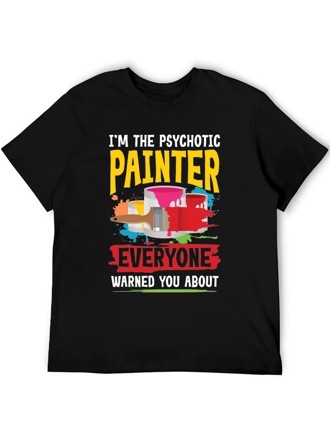 Black Psychotic Painter Graphic Tee view 5