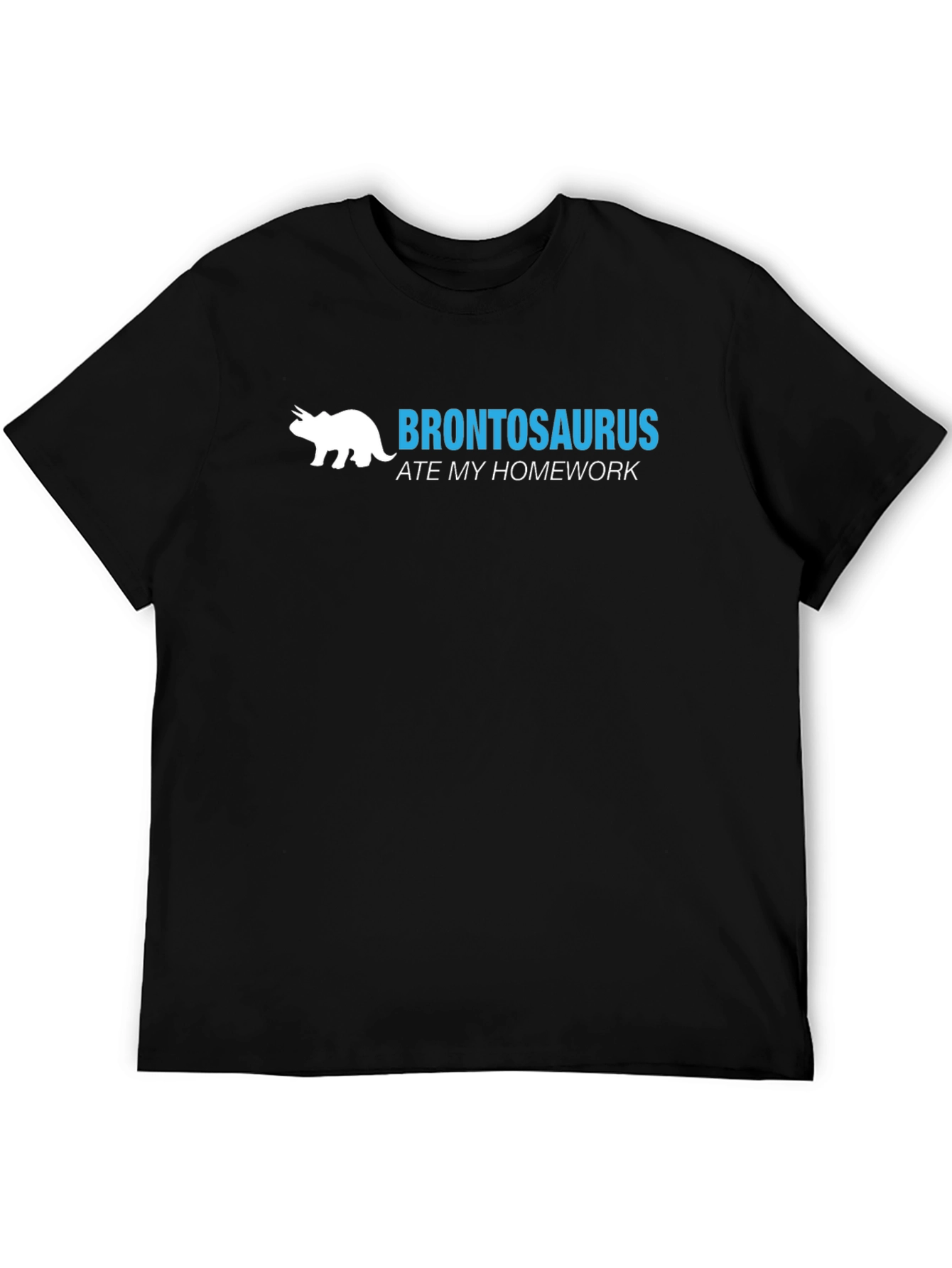 Black Brontosaurus Ate My Homework T-Shirt view 5