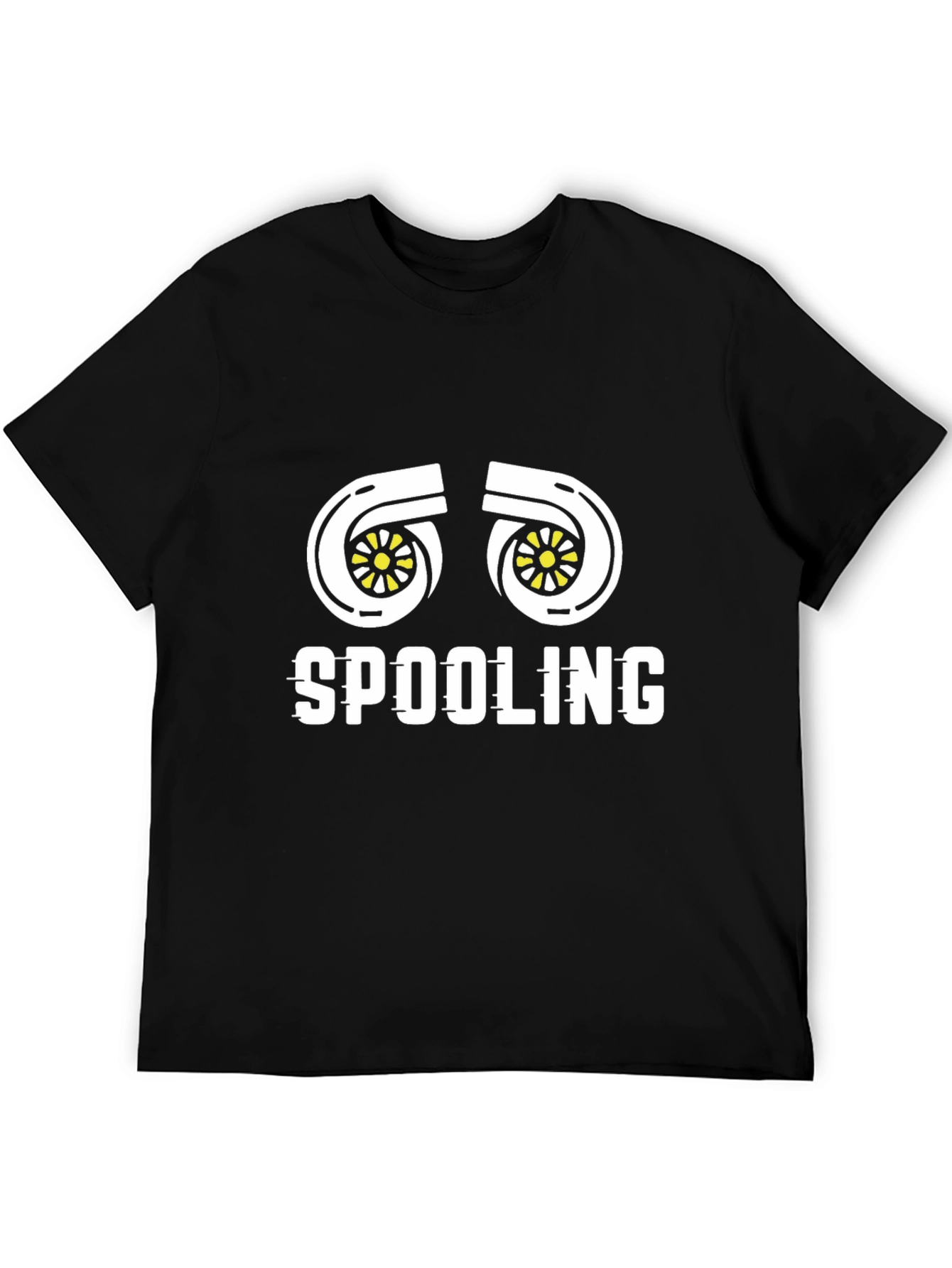 Black Spooling Turbo T-Shirt - Black Cotton Tee view 5